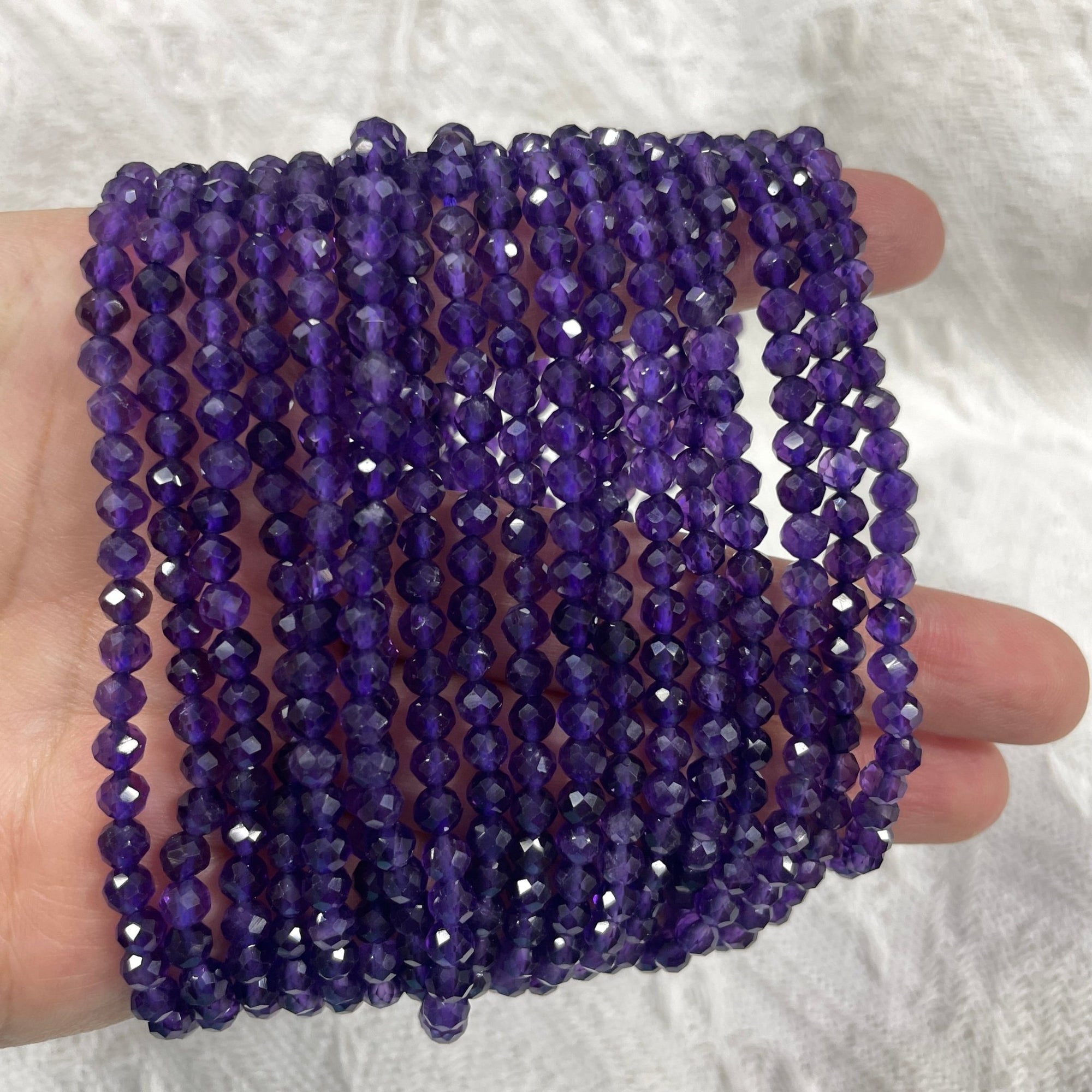 Amethyst Faceted Bead Stretch Bracelet - RockZ Sourcing Hub