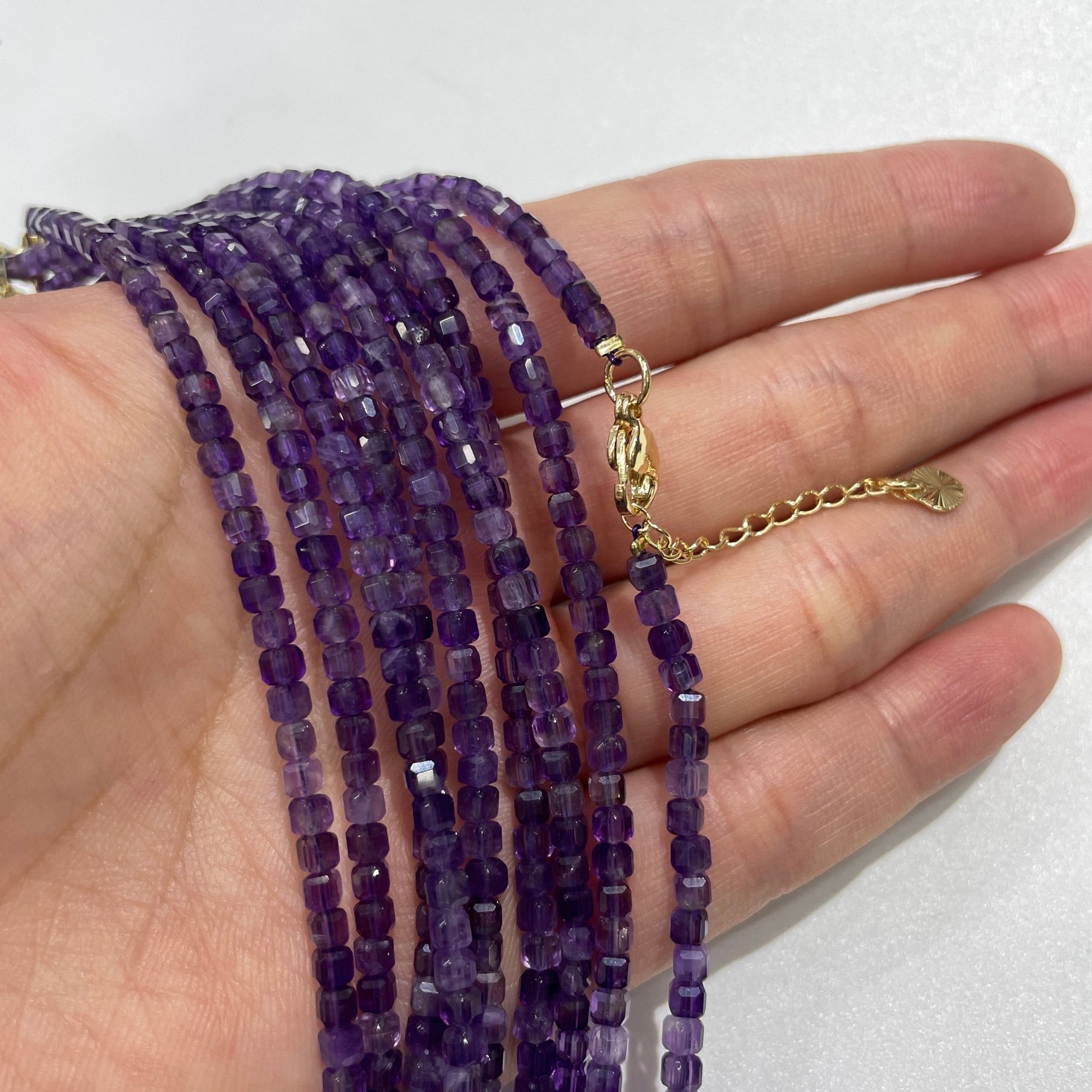 Amethyst Micro Faceted Cube Collar Necklace - RockZ Sourcing Hub
