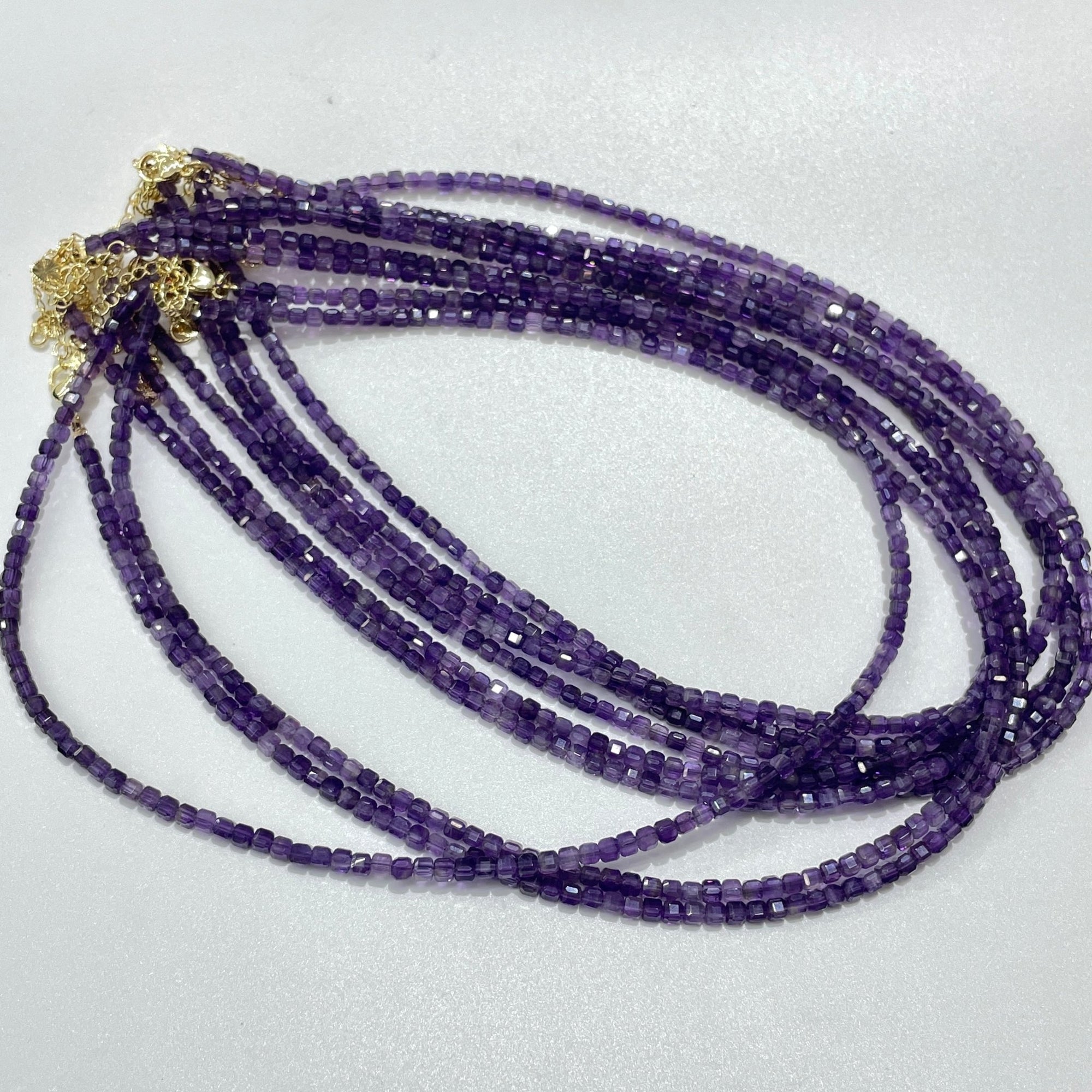 Amethyst Micro Faceted Cube Collar Necklace - RockZ Sourcing Hub