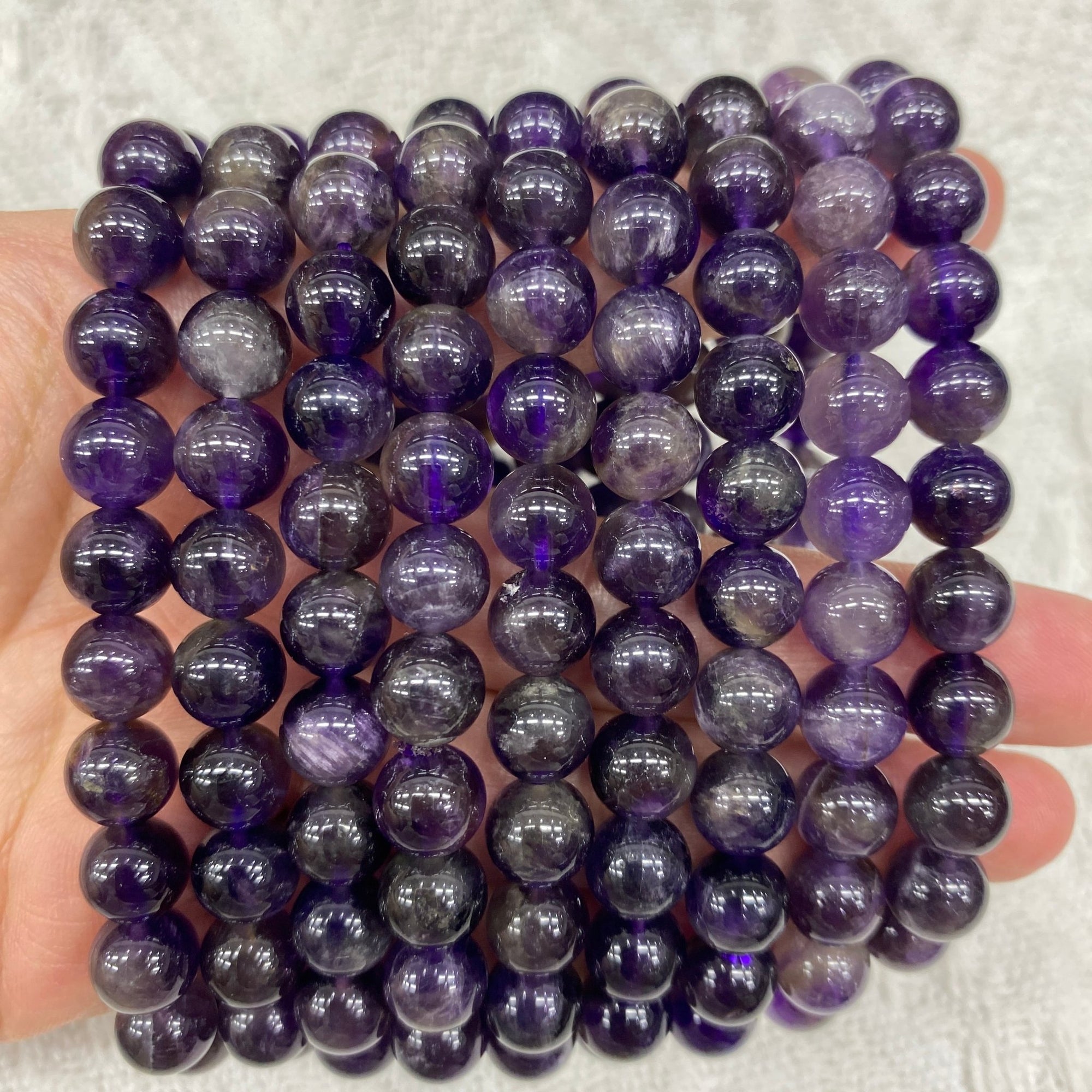 Amethyst Round Bead Stretch Bracelet - RockZ Sourcing Hub