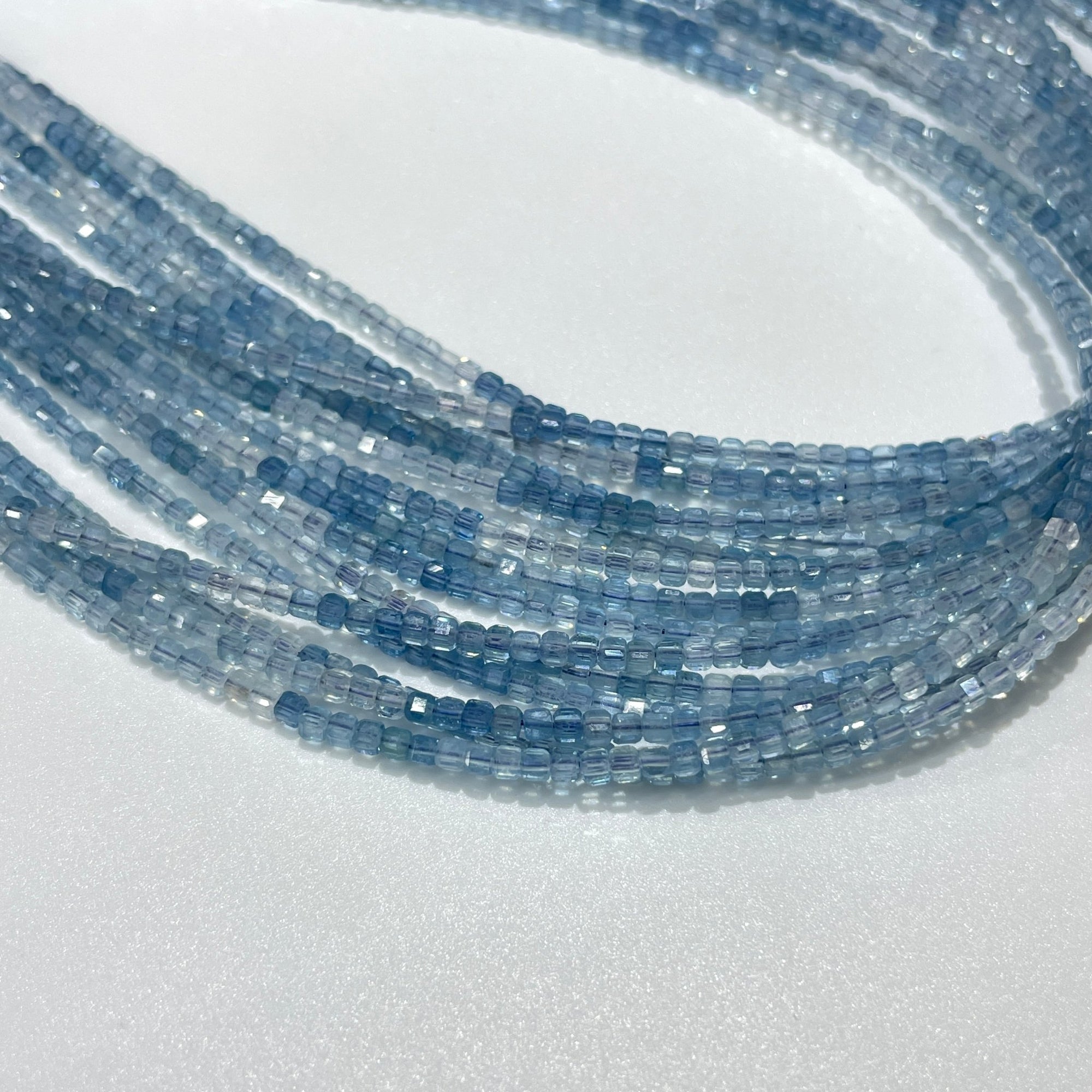 Aquamarine Micro Faceted Cube Collar Necklace - RockZ Sourcing Hub