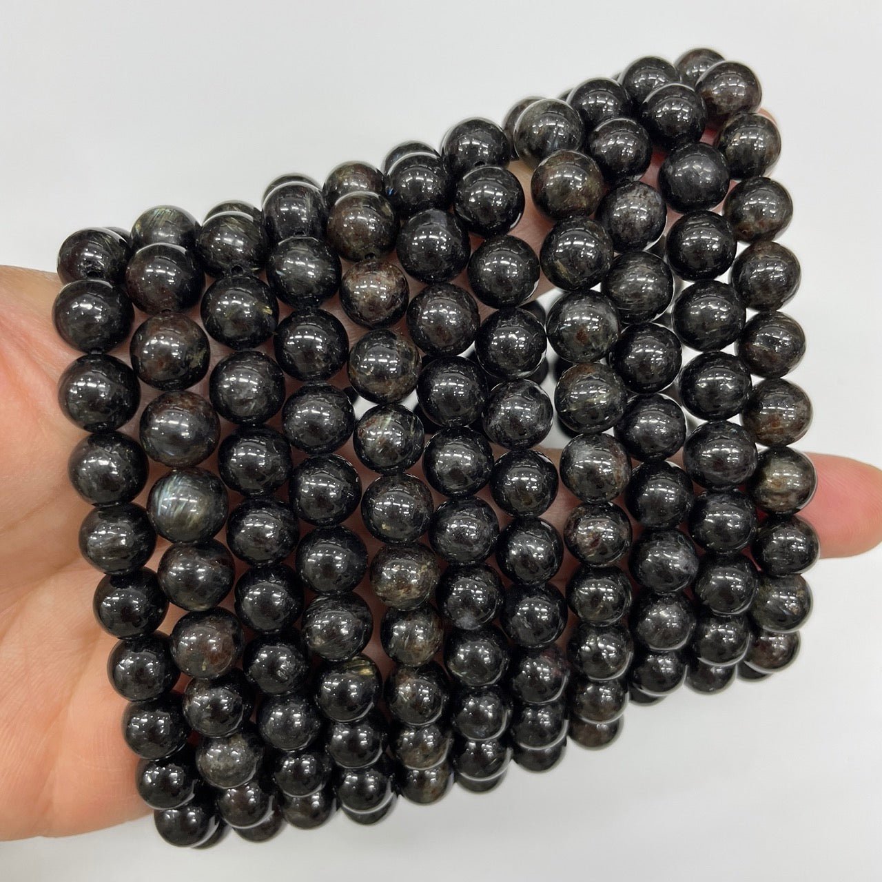 Astrophyllite Stone Round Bead Stretch Bracelet - RockZ Sourcing Hub