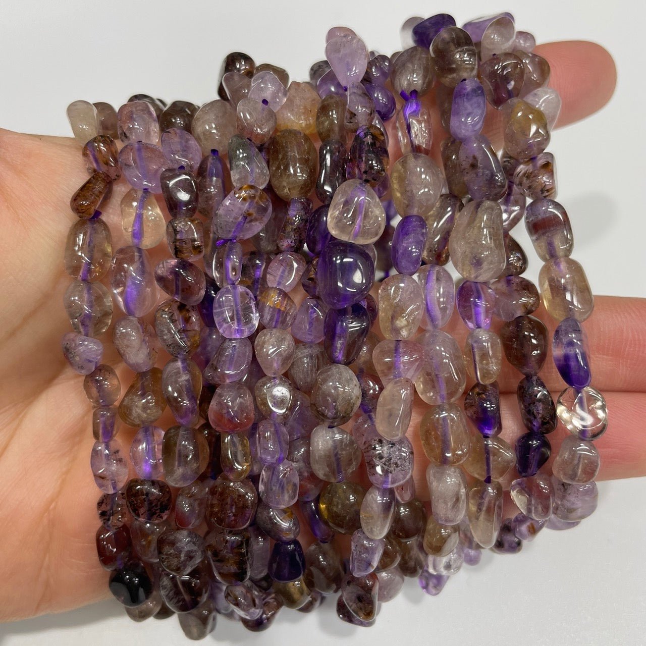 Auralite Drilled Nugget Stretch Bracelet - RockZ Sourcing Hub