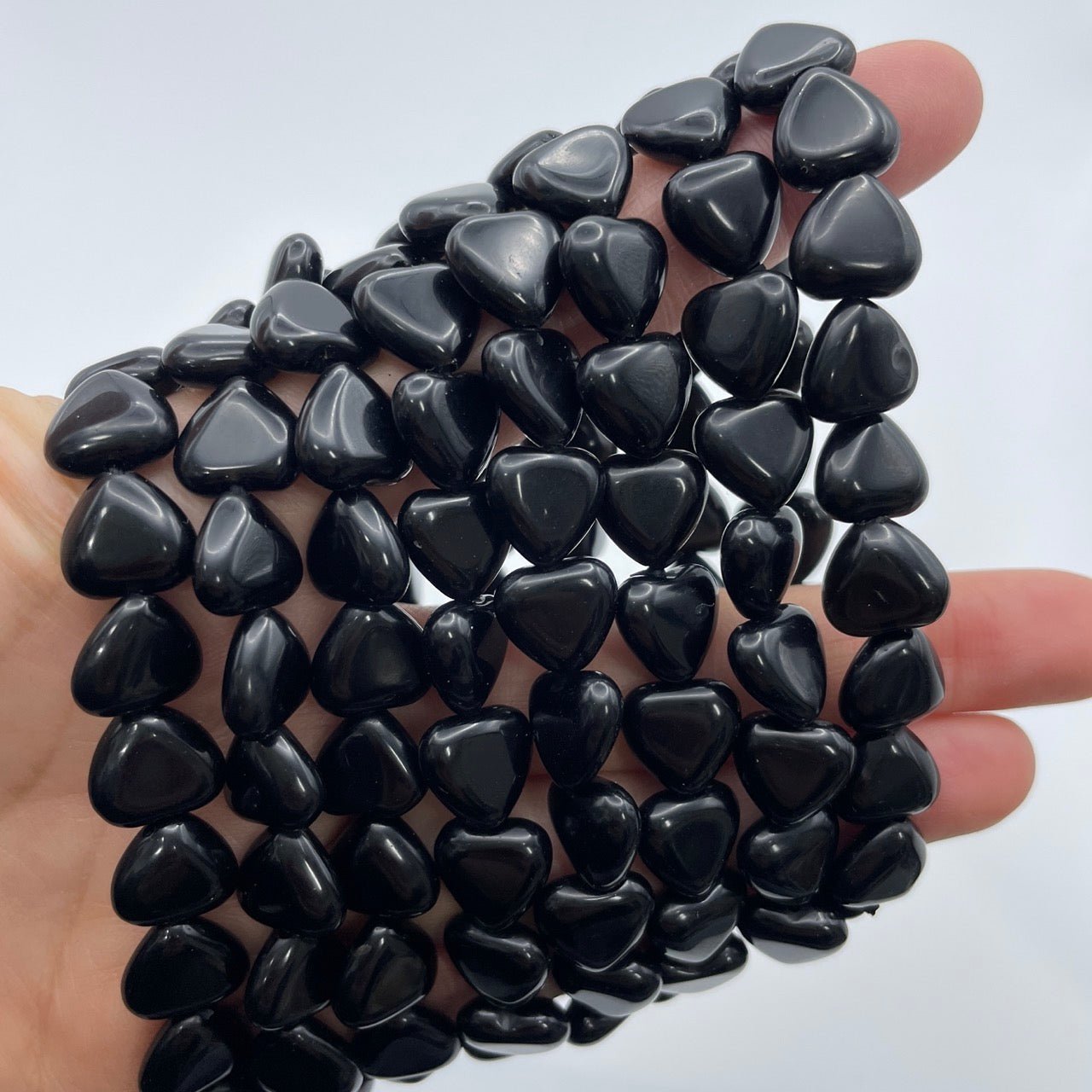 Black Obsidian Heart - Shape Stretch Bracelet - RockZ Sourcing Hub