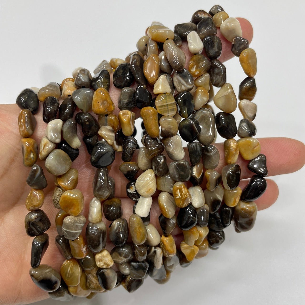 Black Opal Drilled Nugget Stretch Bracelet - RockZ Sourcing Hub