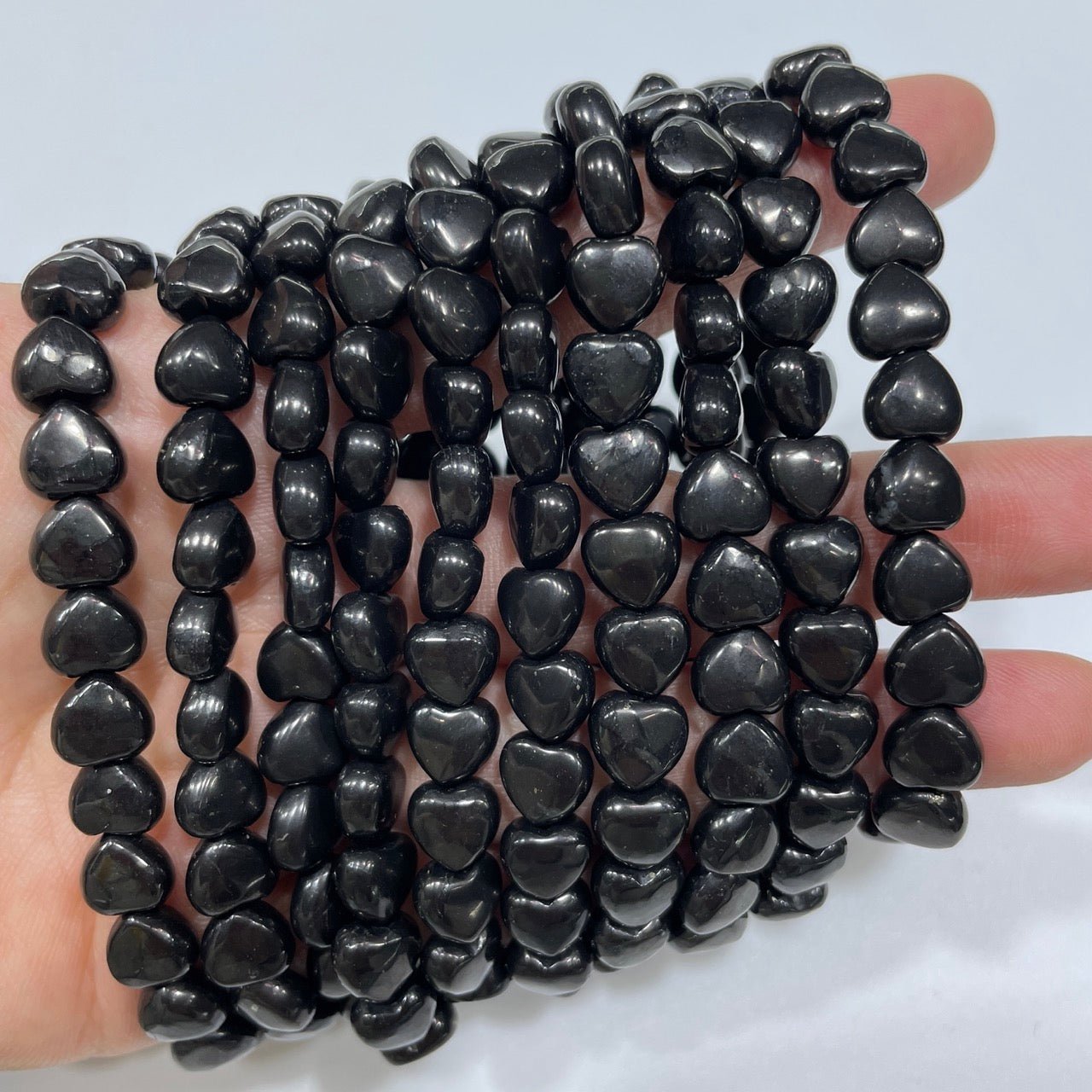 Black Shungite Heart - Shape Stretch Bracelet - RockZ Sourcing Hub