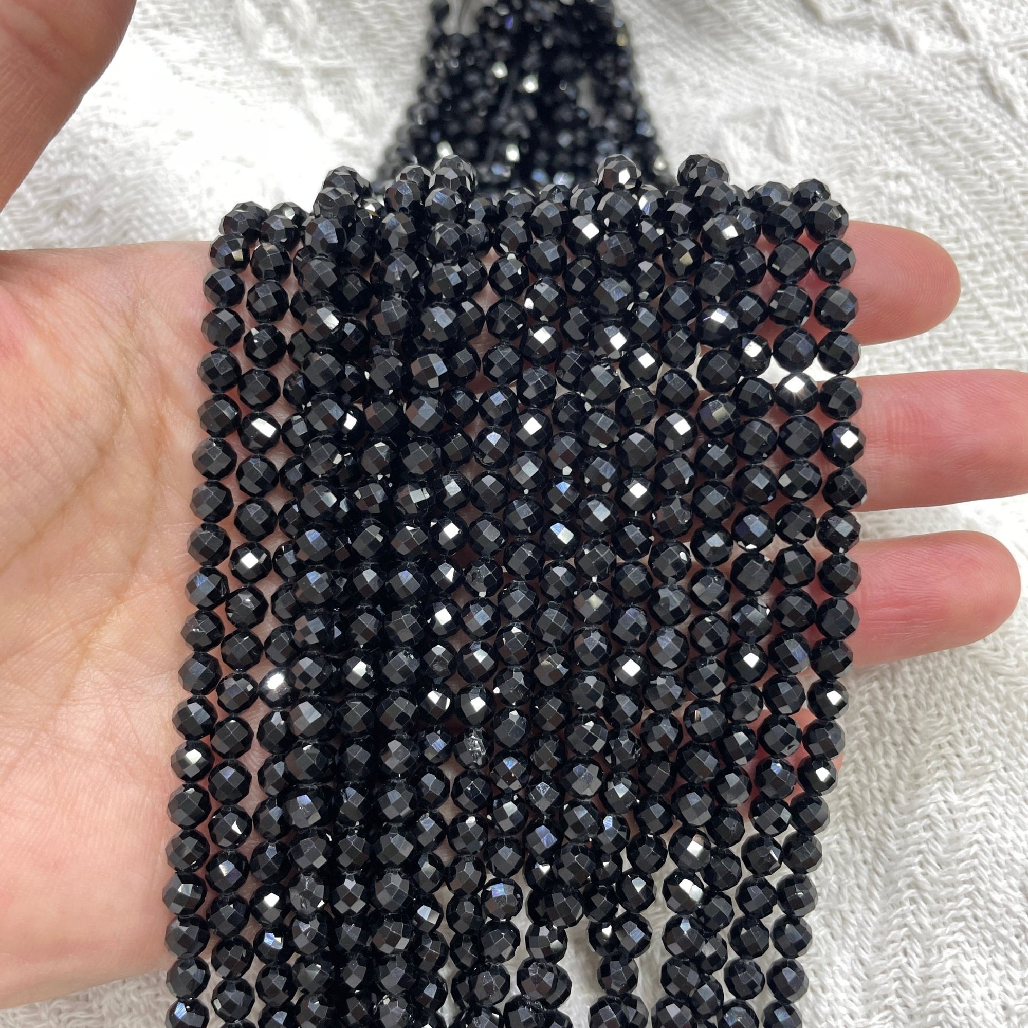 Black Spinel Faceted Bead Strand - RockZ Sourcing Hub