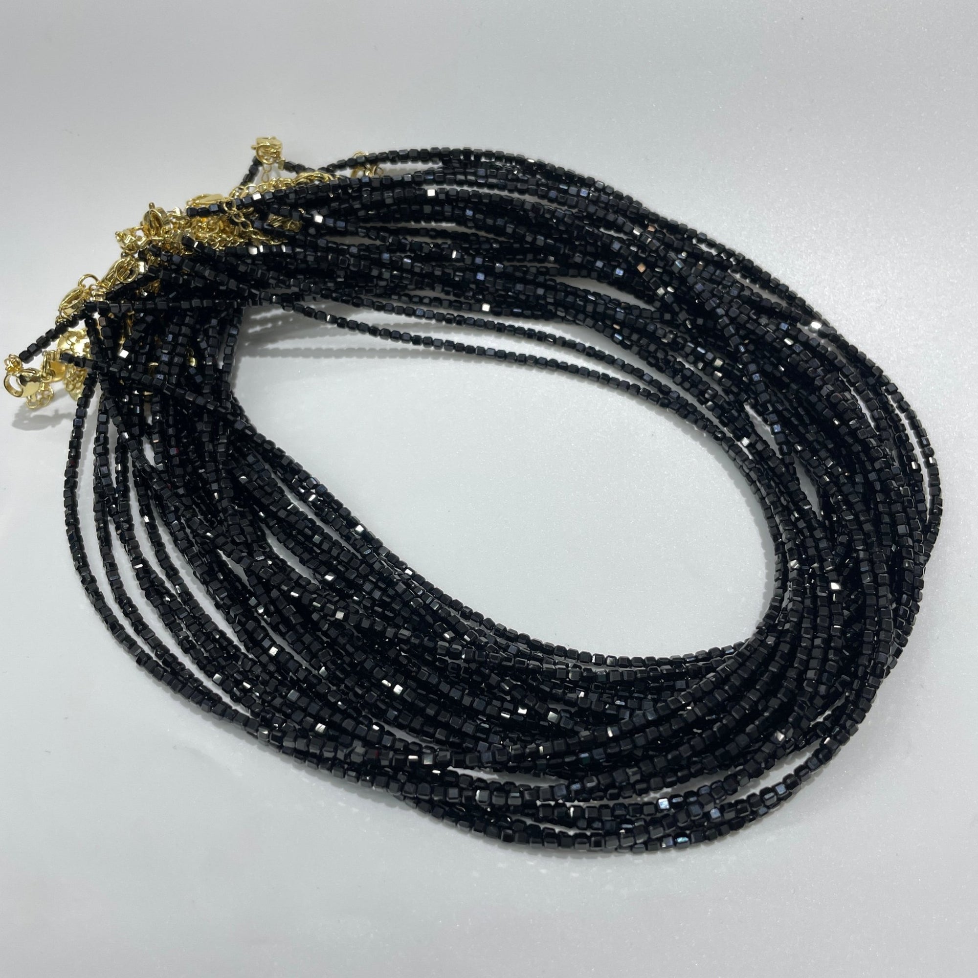 Black Tourmaline Micro Faceted Cube Collar Necklace - RockZ Sourcing Hub