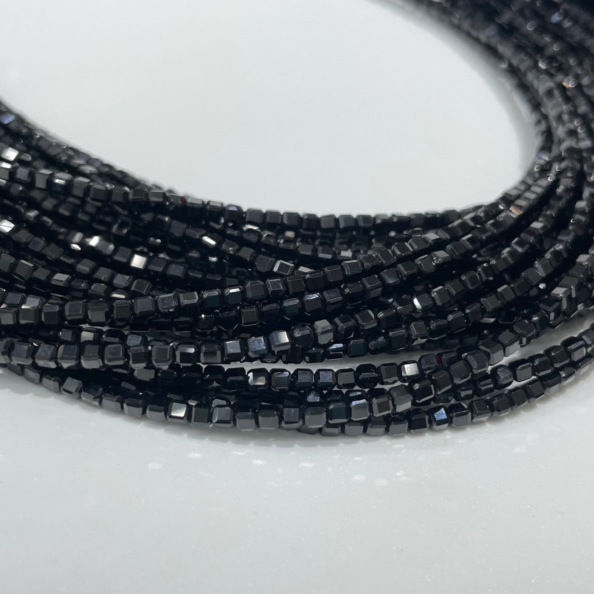 Black Tourmaline Micro Faceted Cube Collar Necklace - RockZ Sourcing Hub