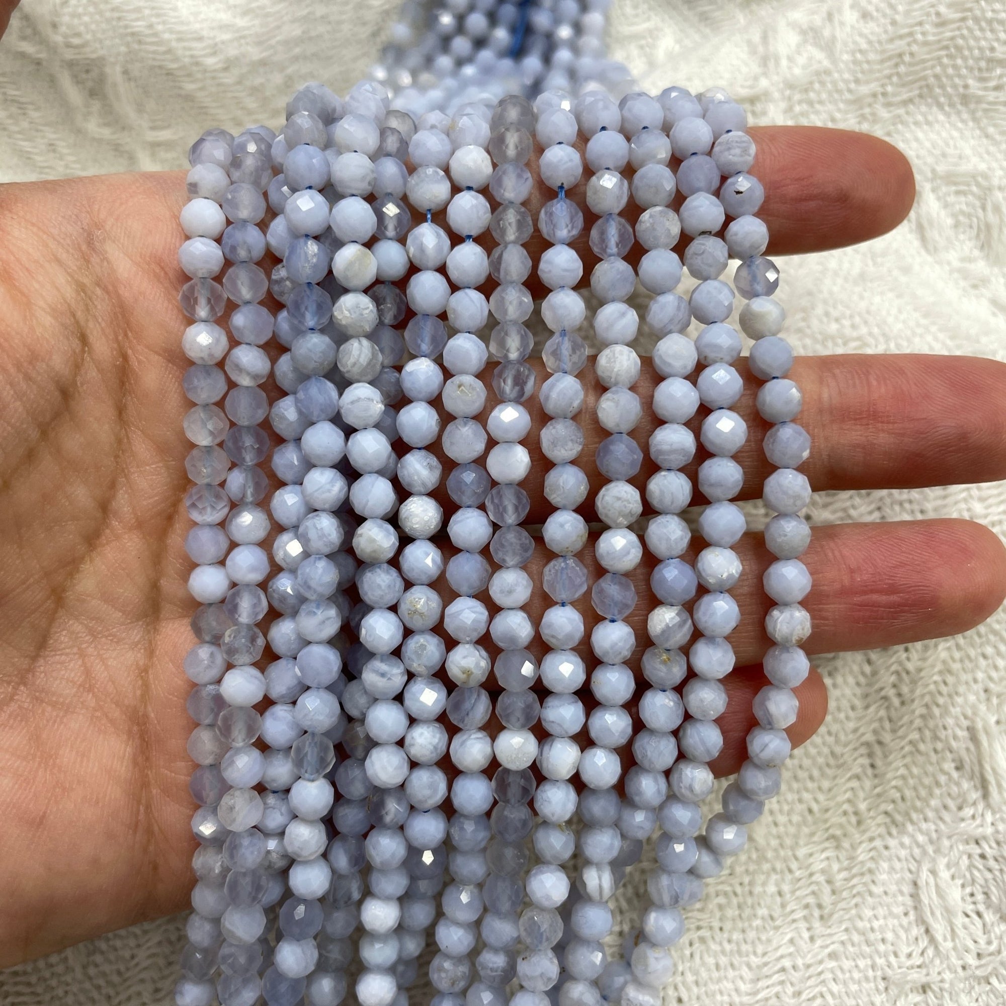 Blue Lace Agate Faceted Bead Strand - RockZ Sourcing Hub