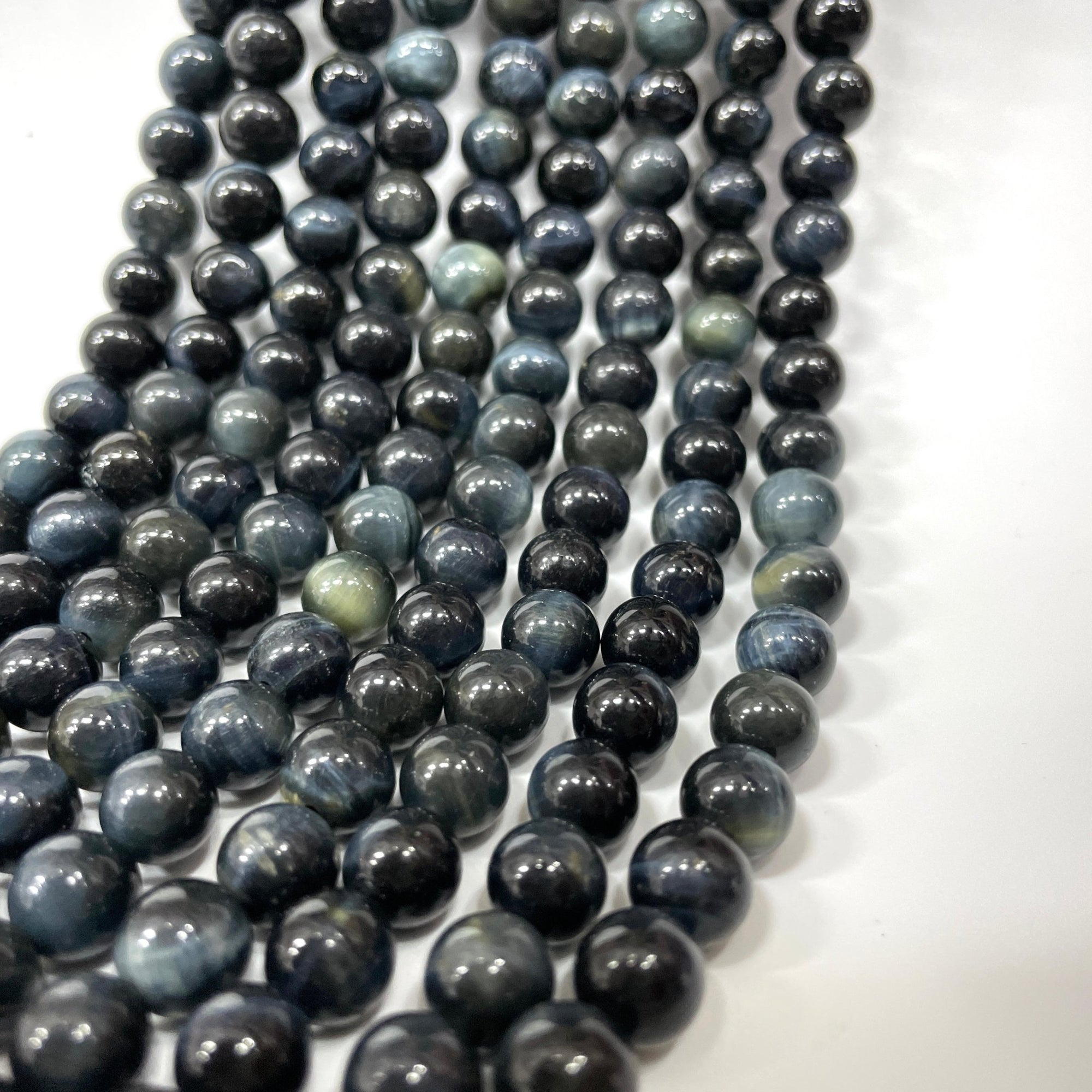 Blue Tiger's Stone Bead Strand - Grade A - RockZ Sourcing Hub