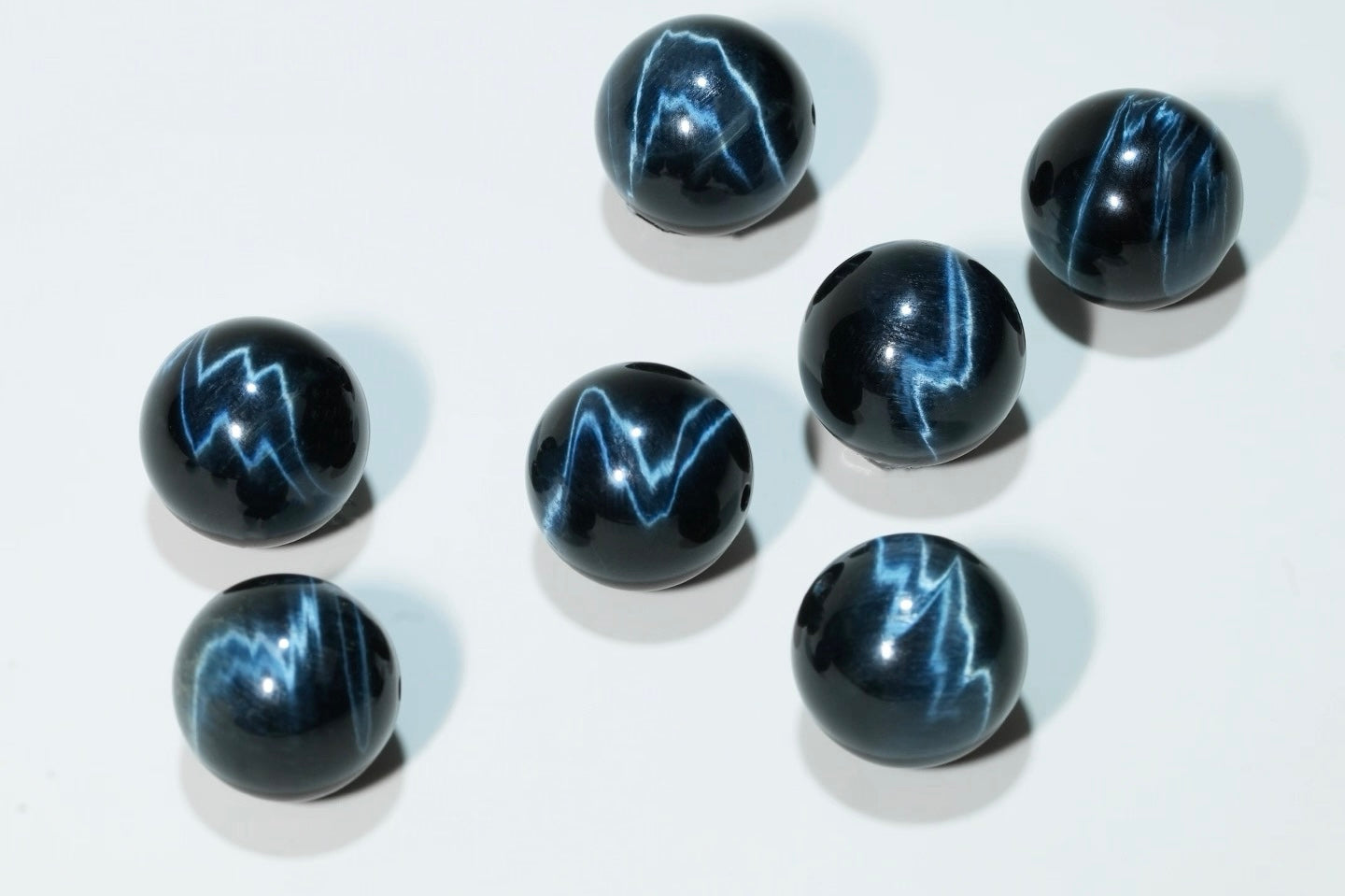 AAA Grade Blue Tiger's Eye Round Bead Stretch Bracelet