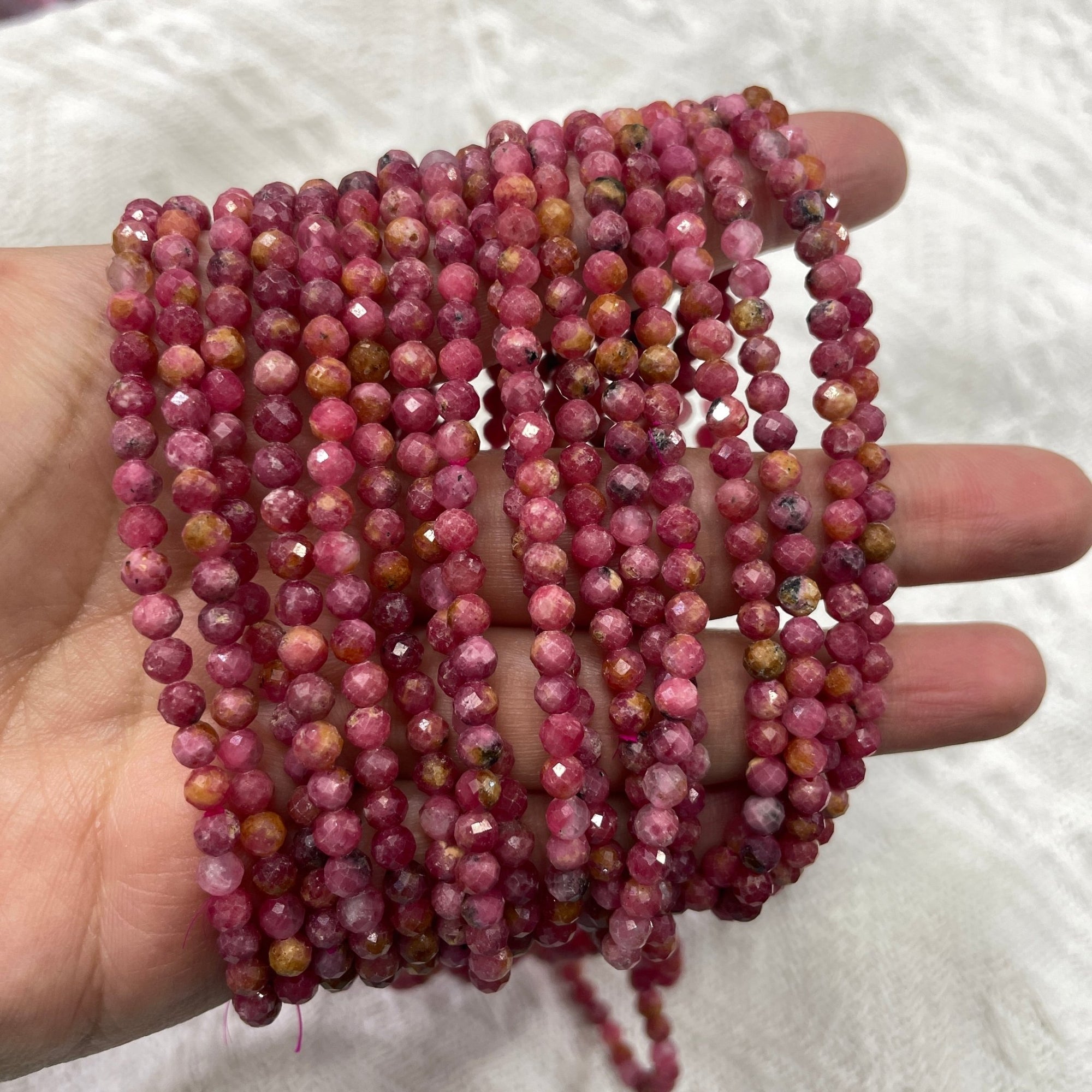 Brazilian Rhodochrosite Faceted Stretch Bracelet - RockZ Sourcing Hub