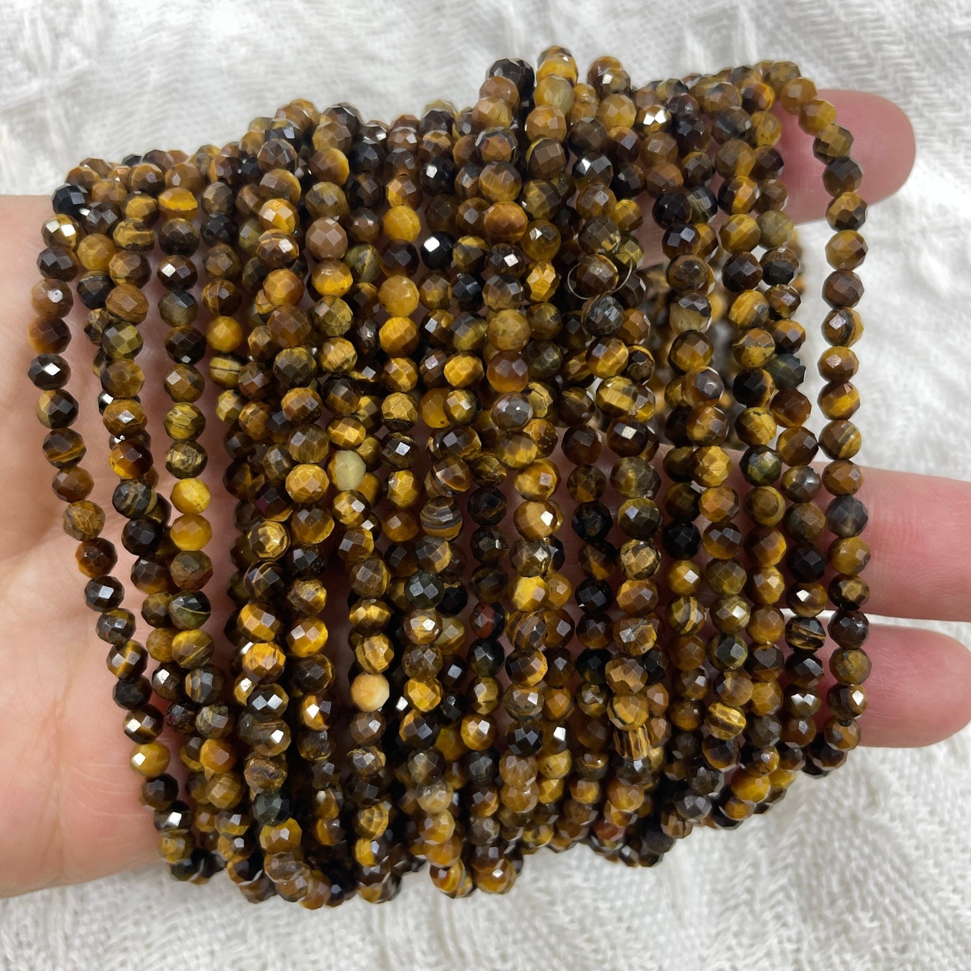 Brown Tiger’s Eye Stone Faceted Bead Stretch Bracelet - RockZ Sourcing Hub