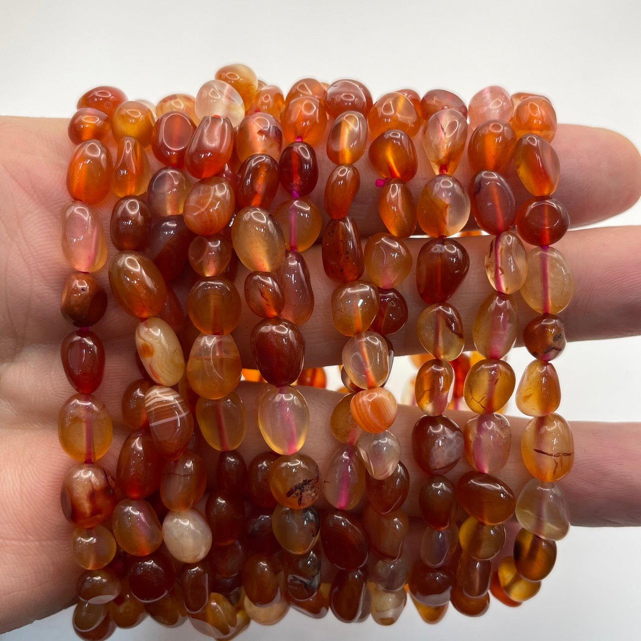 Carnelian Drilled Nugget Stretch Bracelet - RockZ Sourcing Hub
