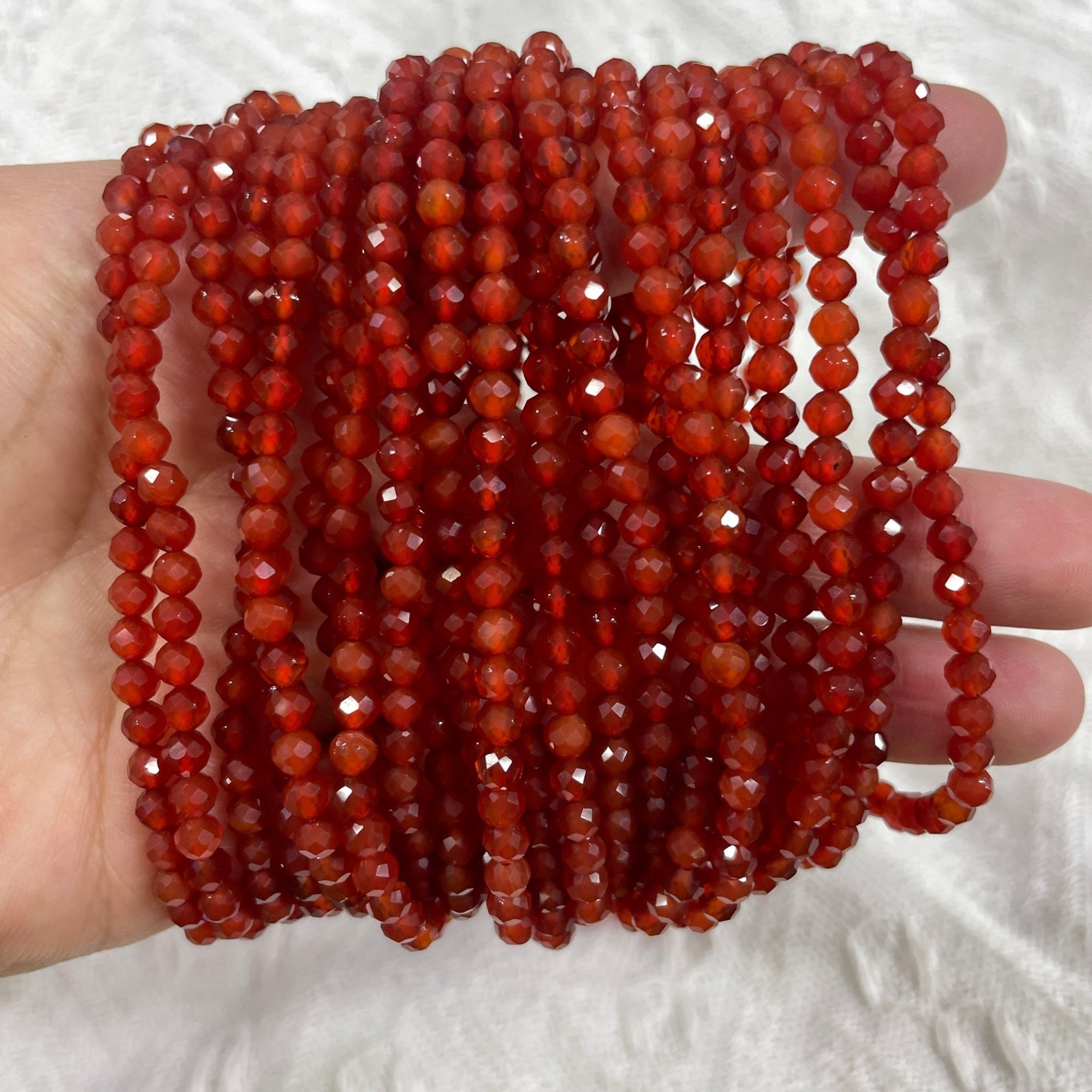 Carnelian Faceted Bead Stretch Bracelet - RockZ Sourcing Hub