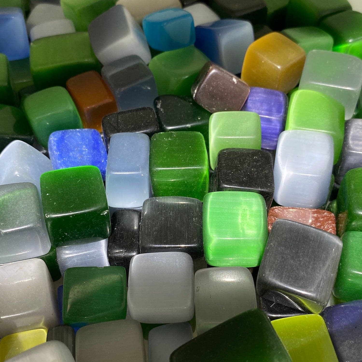 Cat Eye Cubes Tumblestone (Artificial Stone) - RockZ Sourcing Hub