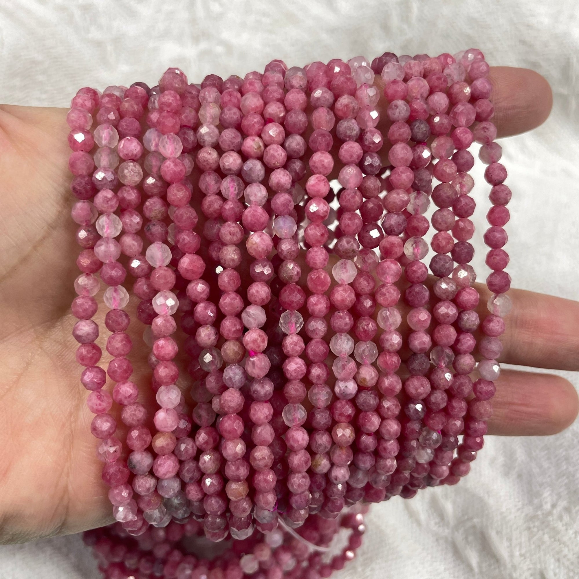 Cherry Rhodonite Faceted Bead Stretch Bracelet - RockZ Sourcing Hub