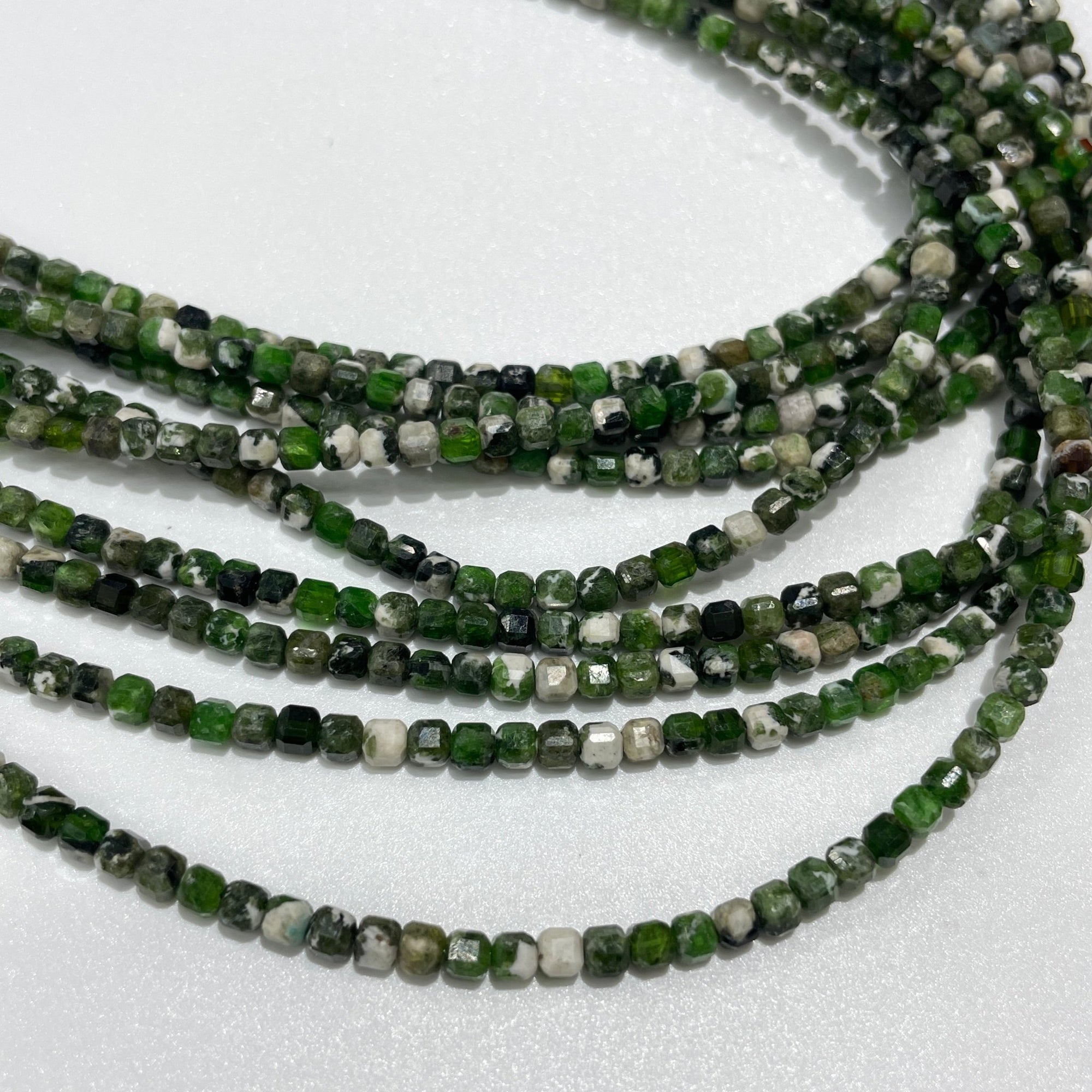Chrome Diopside Micro Faceted Cube Collar Necklace - RockZ Sourcing Hub