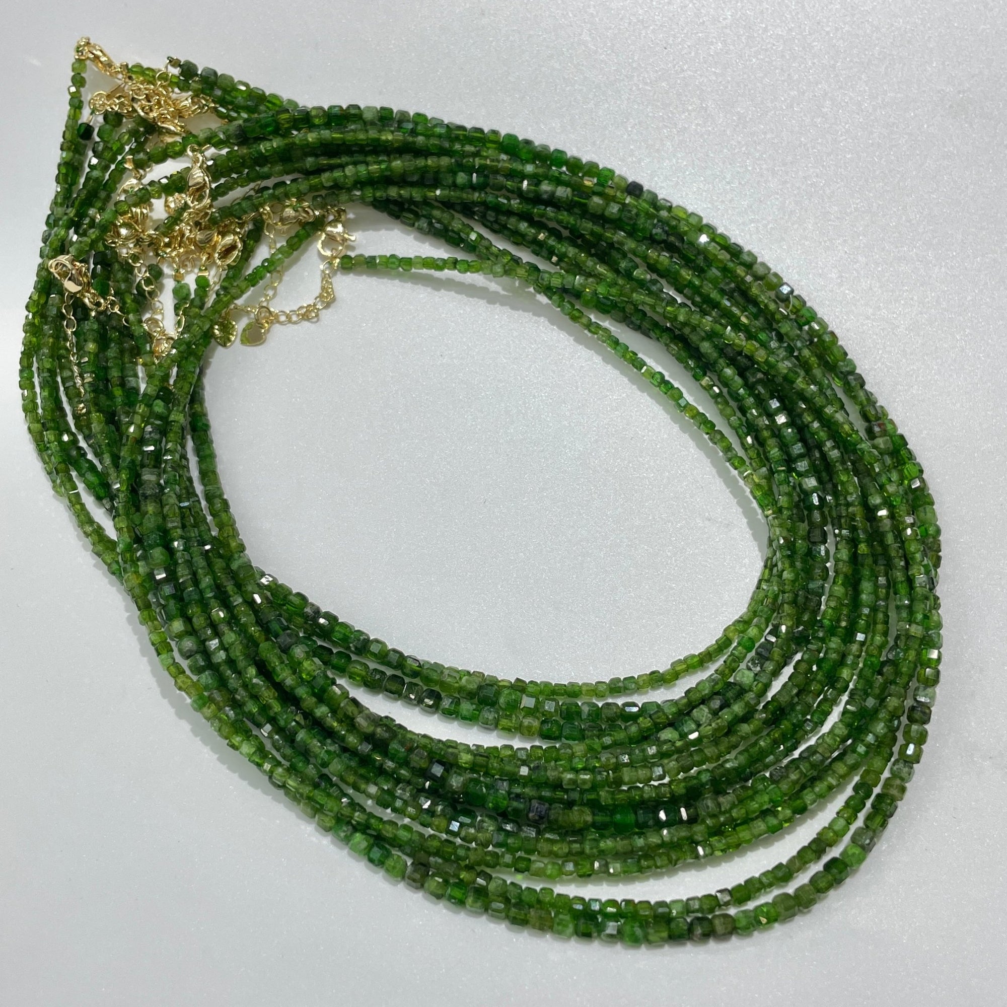 Chrome Diopside Micro Faceted Cube Collar Necklace - RockZ Sourcing Hub