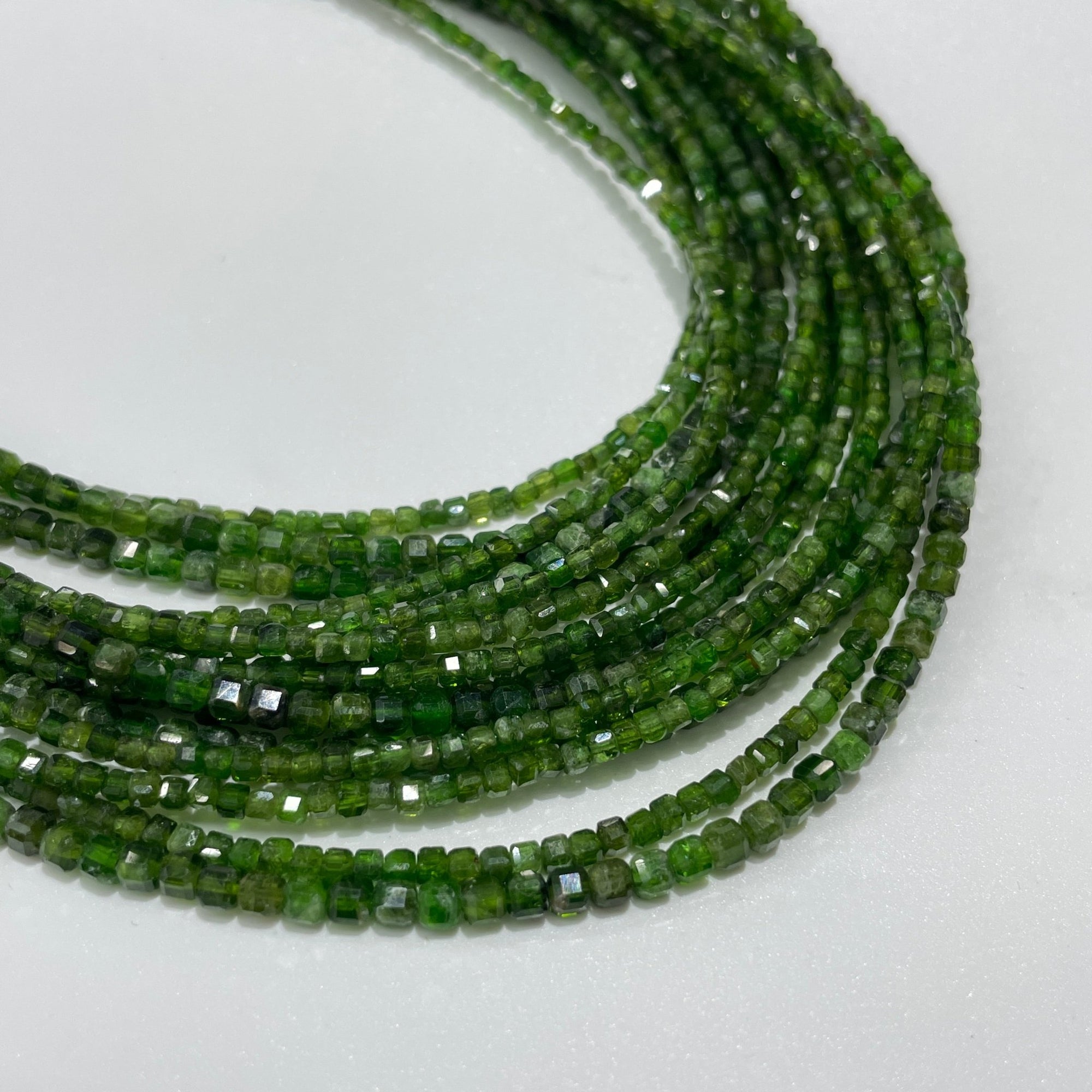 Chrome Diopside Micro Faceted Cube Collar Necklace - RockZ Sourcing Hub