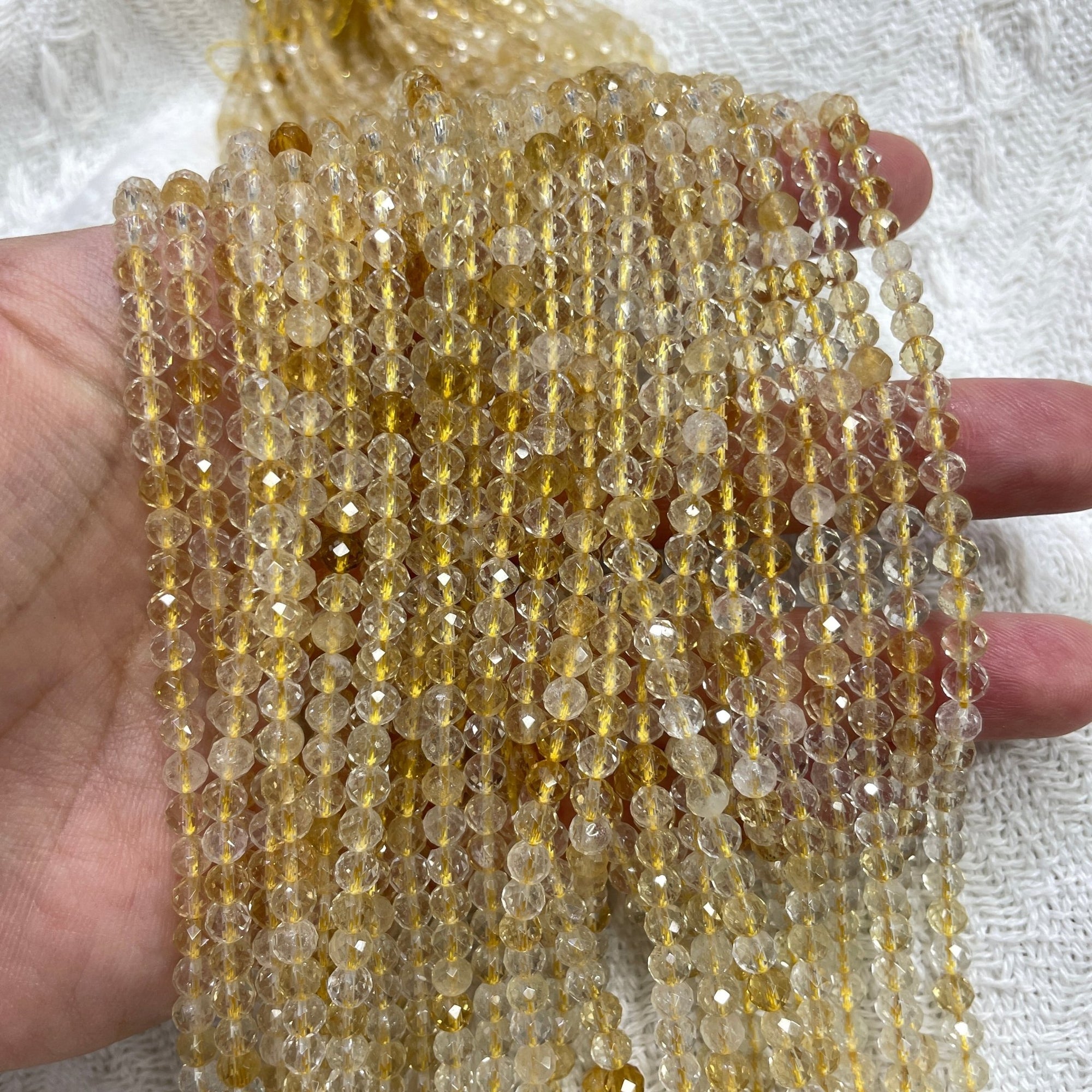 Citrine (Heat Treated Amethyst) Faceted Bead Strand - RockZ Sourcing Hub