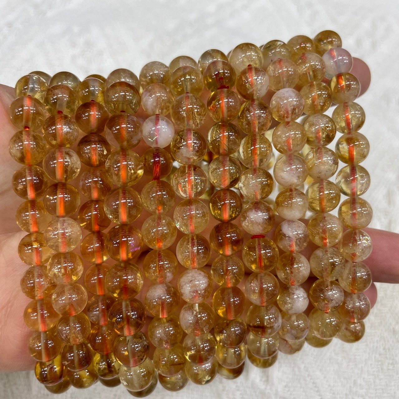 Citrine Round Bead Stretch Bracelet (Heat - Treated Amethyst) - RockZ Sourcing Hub