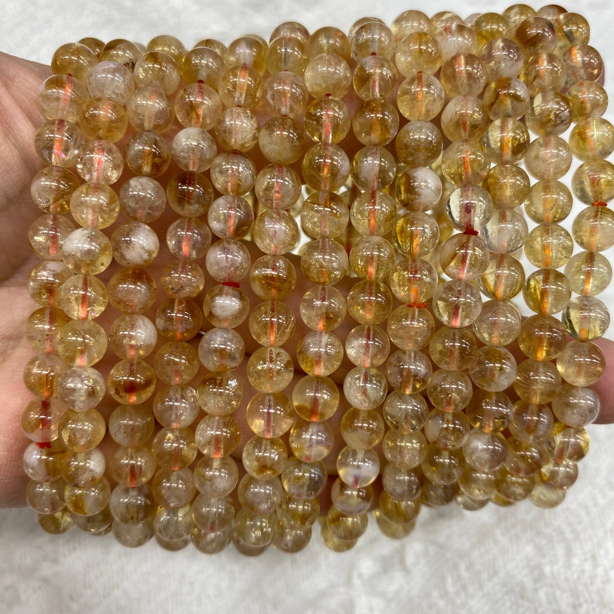 Citrine Round Bead Stretch Bracelet (Heat - Treated Amethyst) - RockZ Sourcing Hub
