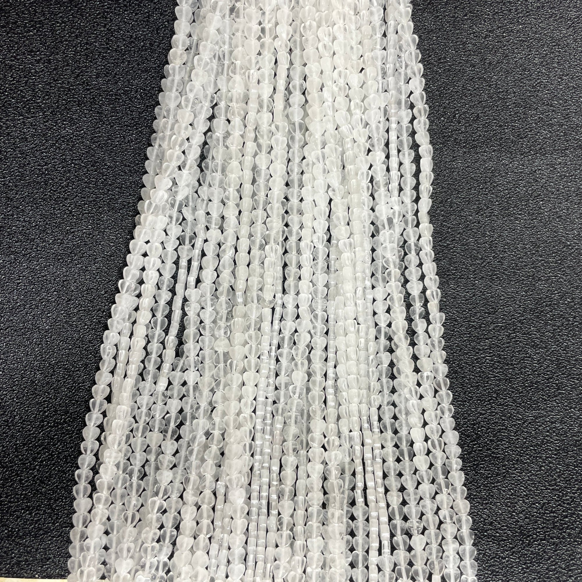 Clear Quartz Double-Sided Flat Heart Shaped Bead Strand - RockZ Sourcing Hub