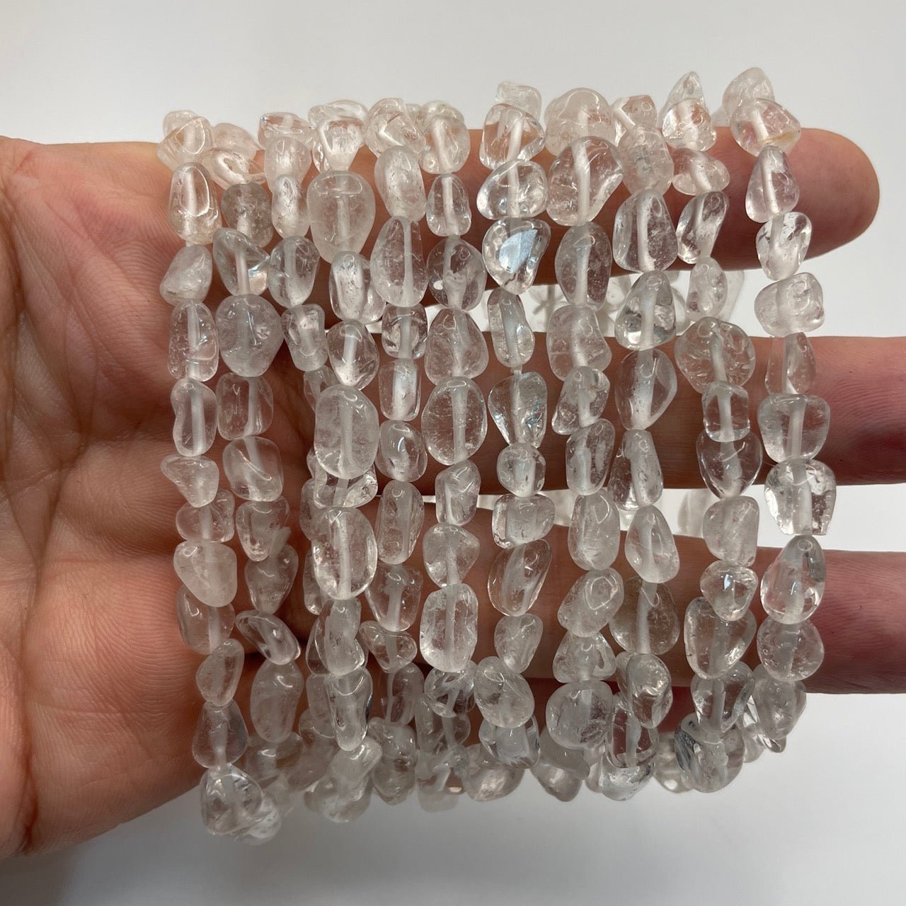 Clear Quartz Drilled Nugget Stretch Bracelet - RockZ Sourcing Hub
