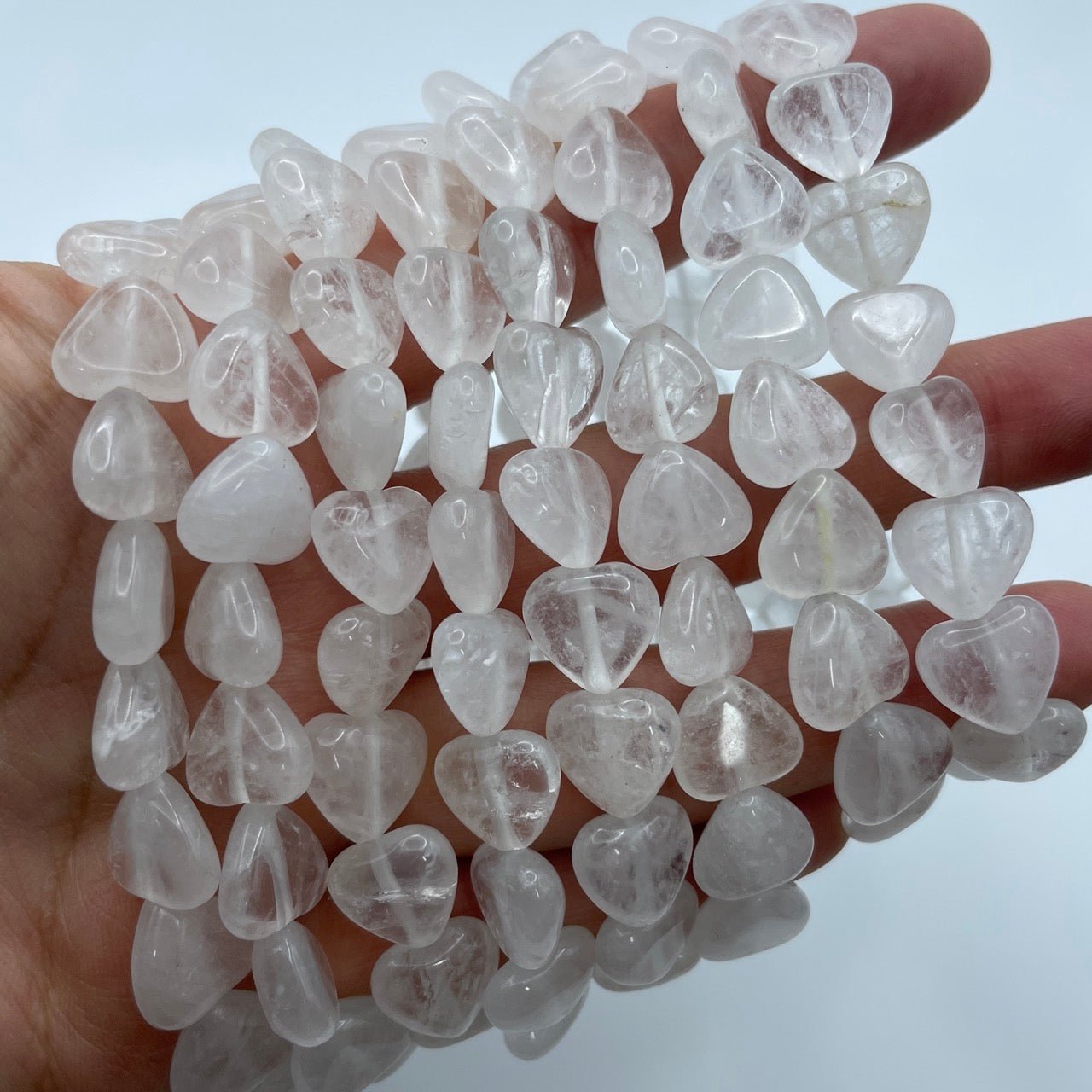 Clear Quartz Heart - Shape Stretch Bracelet - RockZ Sourcing Hub