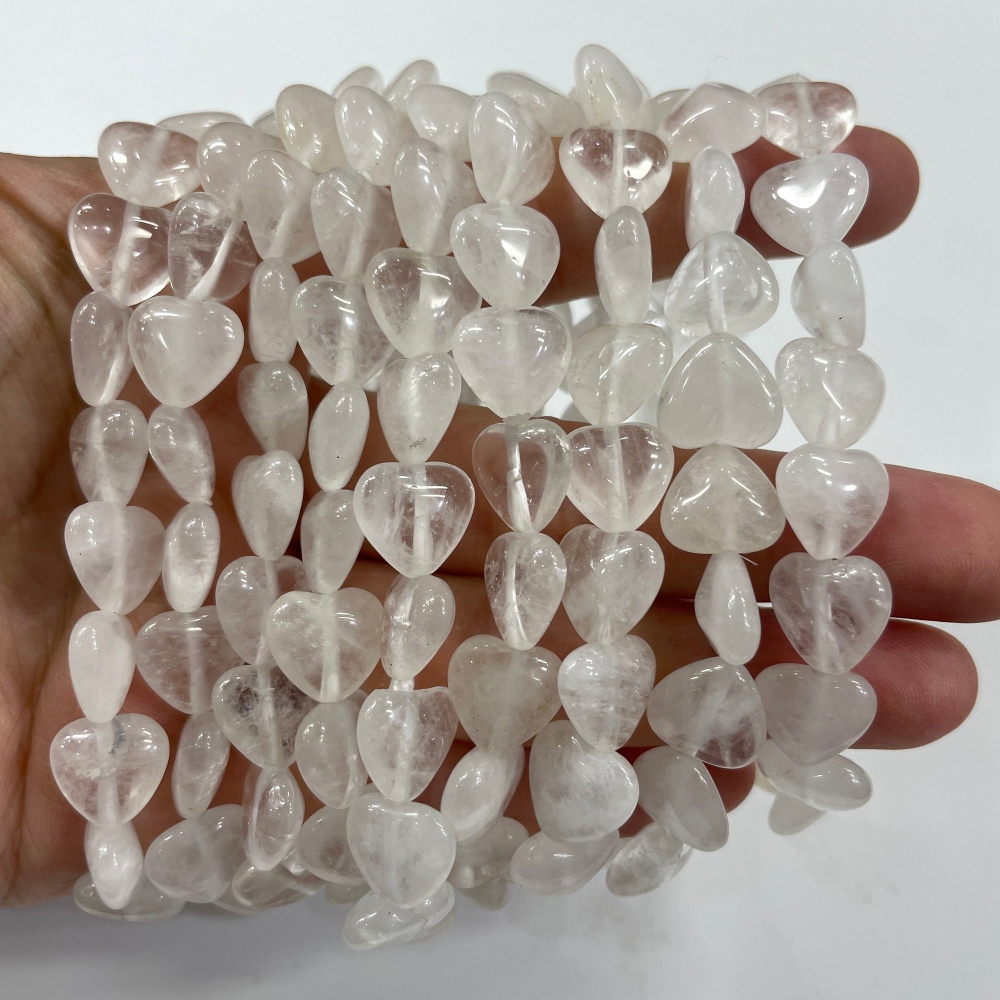 Clear Quartz Heart-Shape Stretch Bracelet - RockZ Sourcing Hub