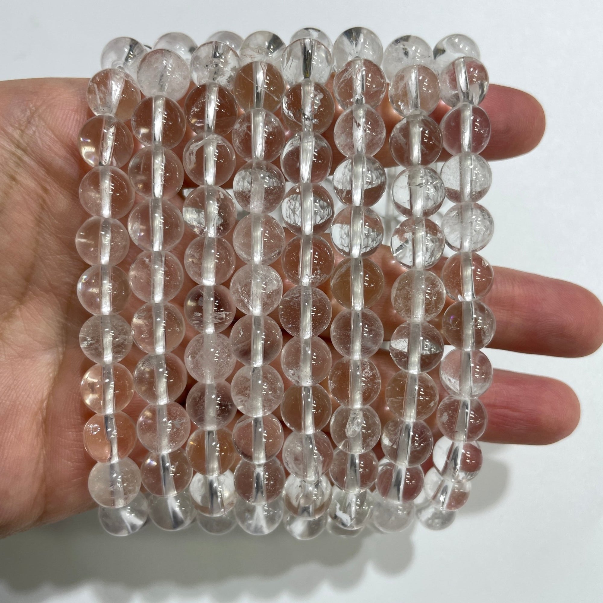 Clear Quartz Round Bead Stretch Bracelet - RockZ Sourcing Hub