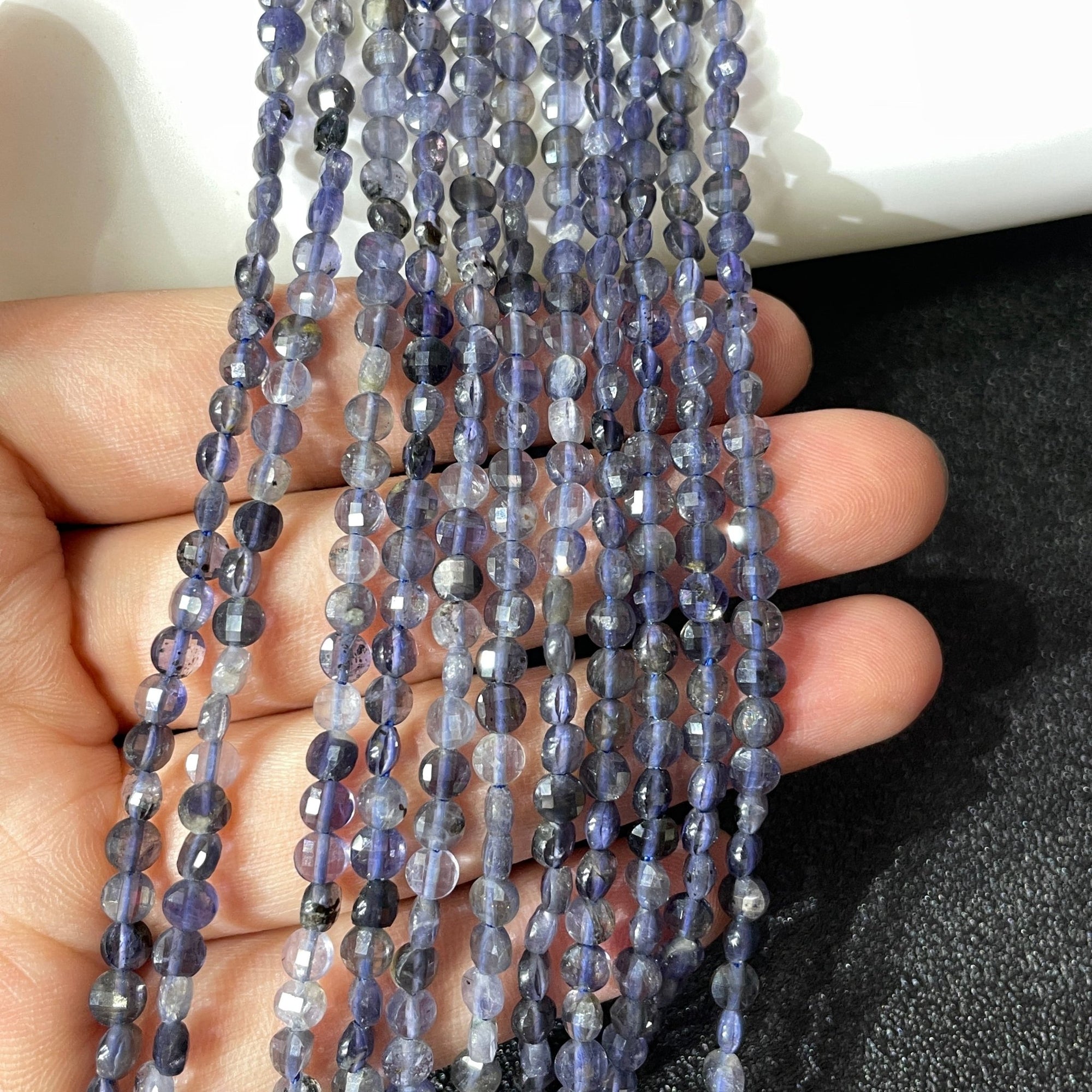 Cordierite AA Grade Faceted Rondelle Bead Strand-Vertical Drilled - RockZ Sourcing Hub