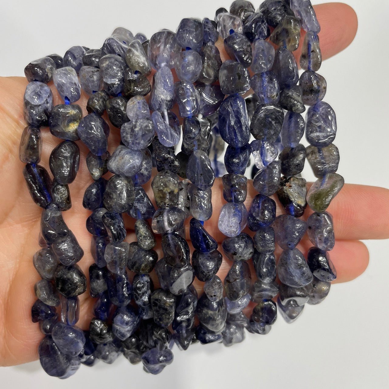 Cordierite Drilled Nugget Stretch Bracelet - RockZ Sourcing Hub