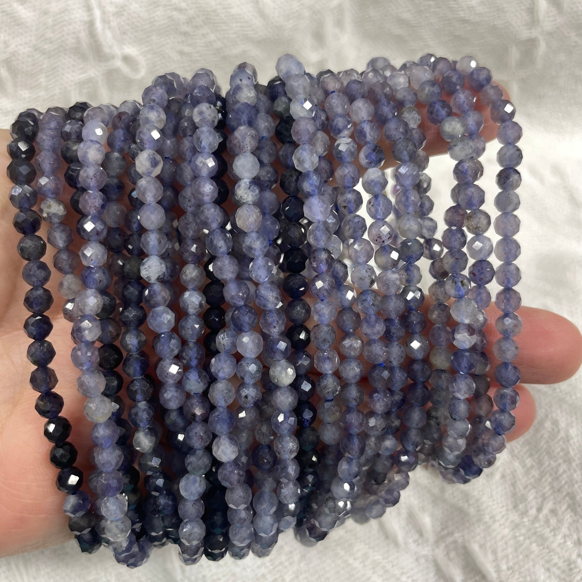 Cordierite Faceted Bead Stretch Bracelet - RockZ Sourcing Hub