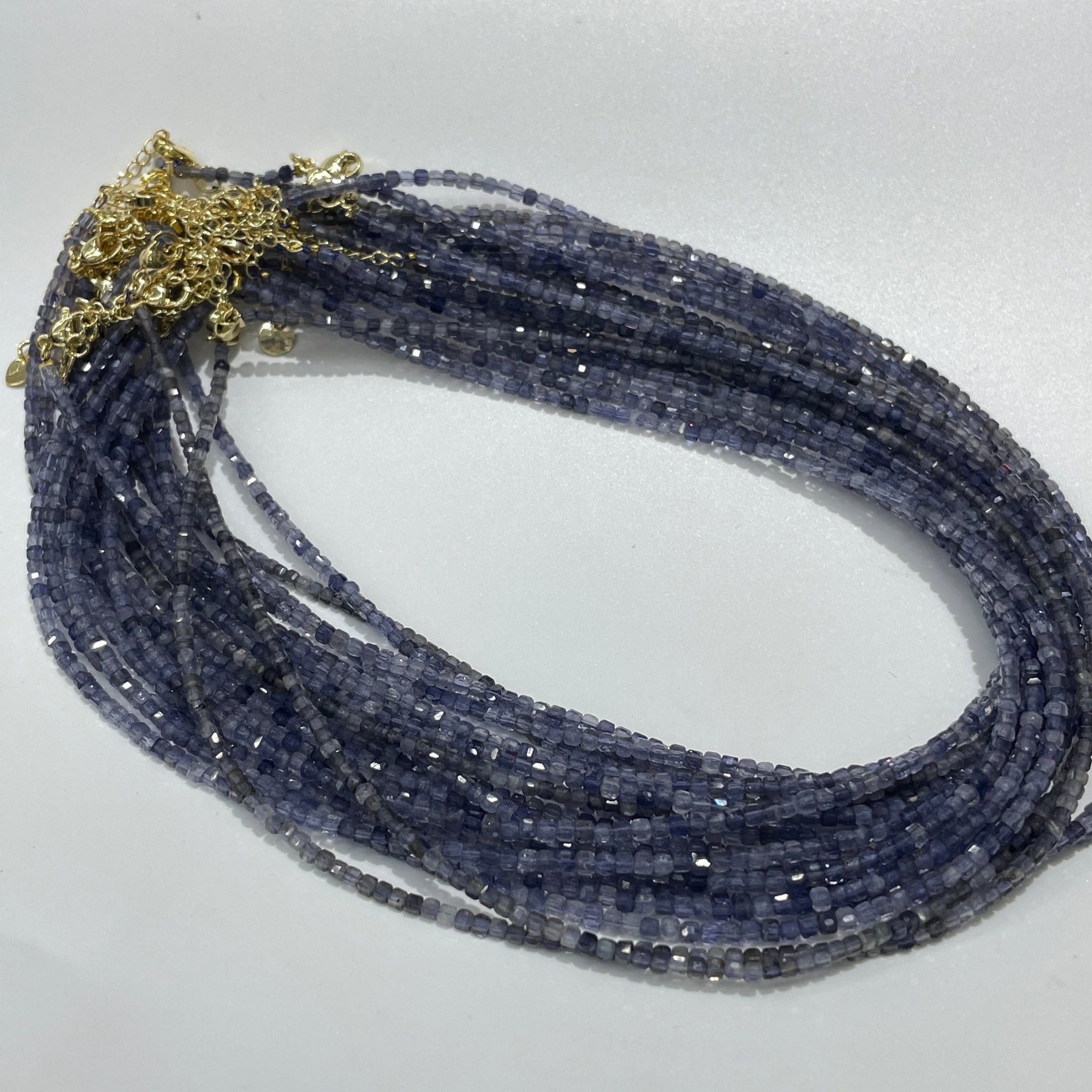 Cordierite Micro Faceted Cube Collar Necklace - RockZ Sourcing Hub