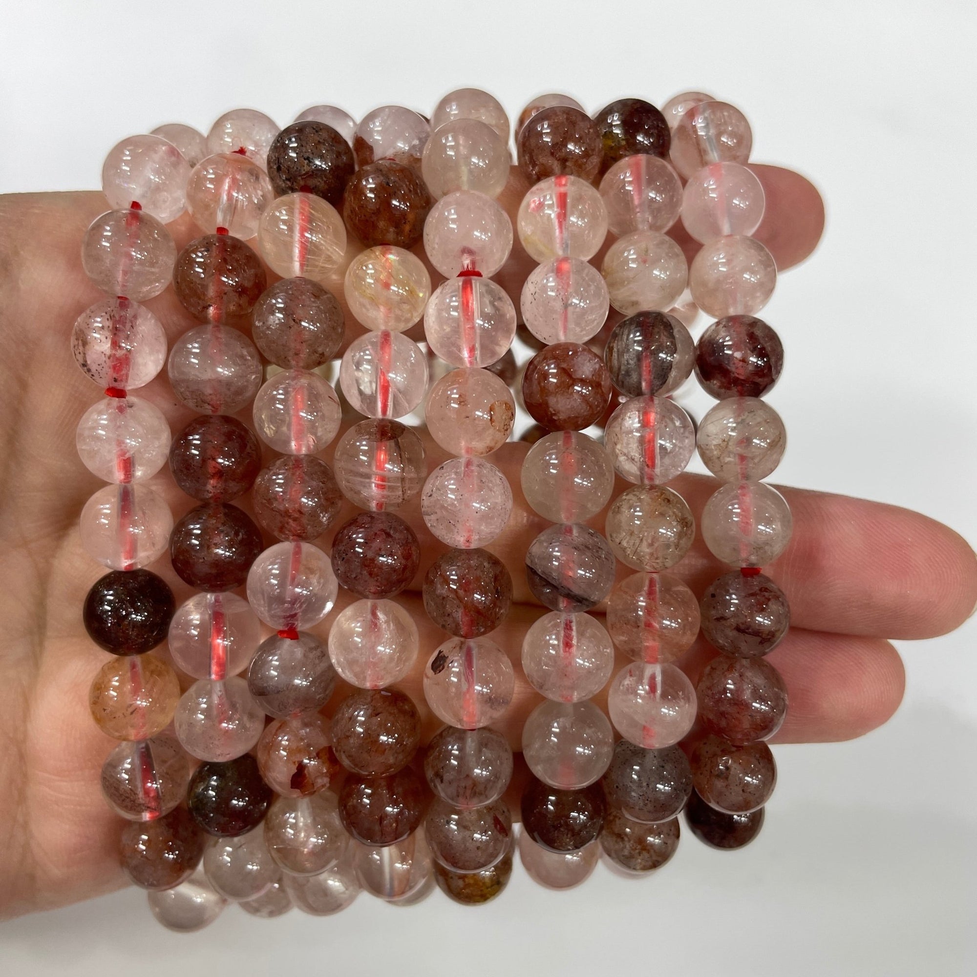 Fire Quartz Round Bead Stretch Bracelet - RockZ Sourcing Hub