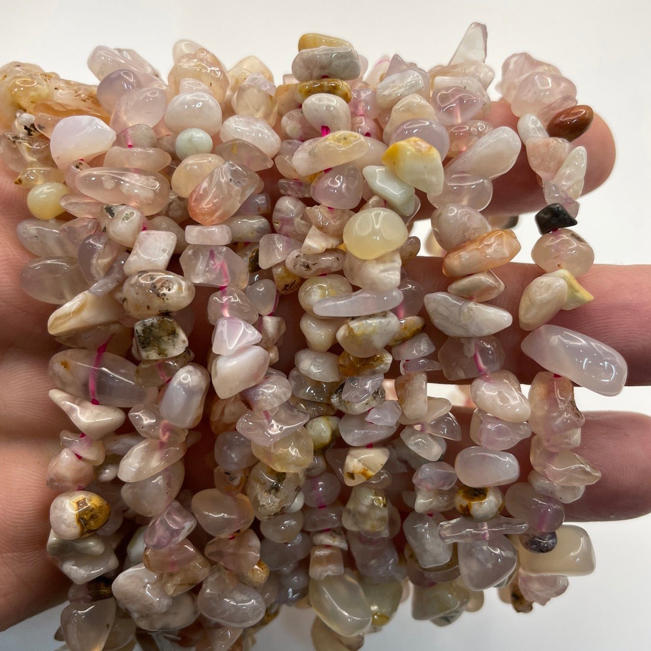 Flower Agate Drilled Chips Bracelet - RockZ Sourcing Hub