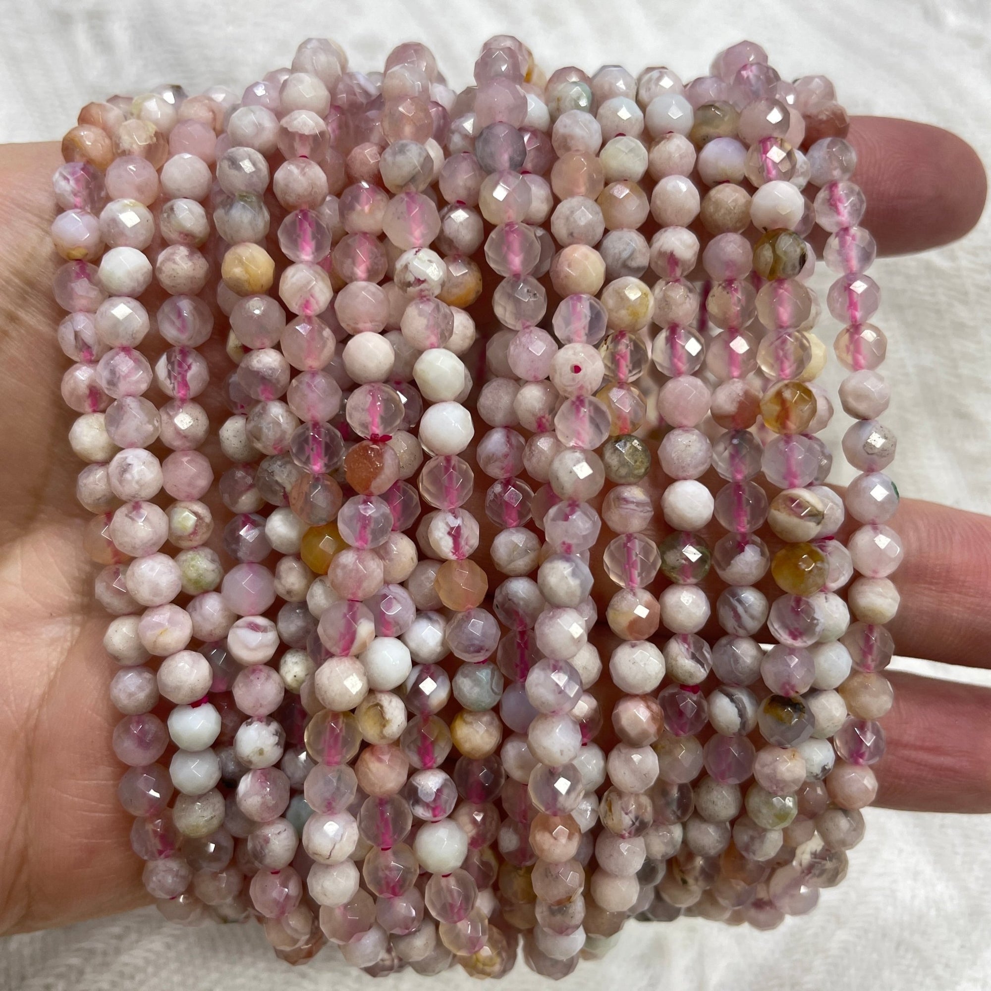 Flower Agate Faceted Bead Stretch Bracelet - RockZ Sourcing Hub