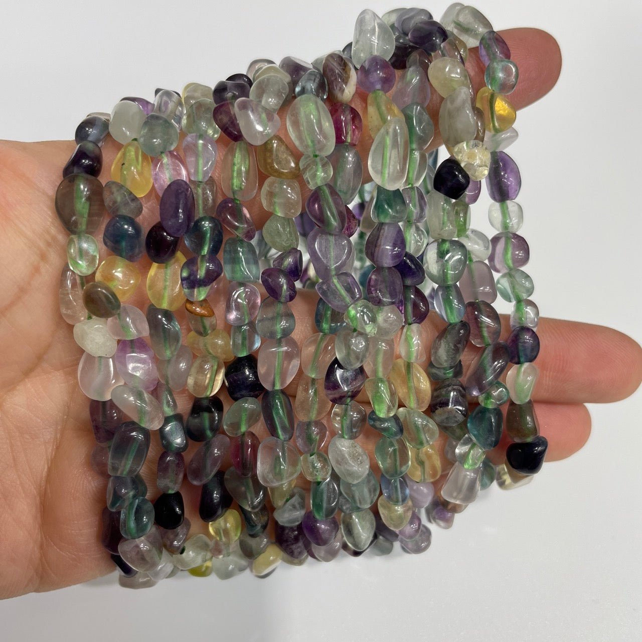 Fluorite Drilled Nugget Stretch Bracelet - RockZ Sourcing Hub