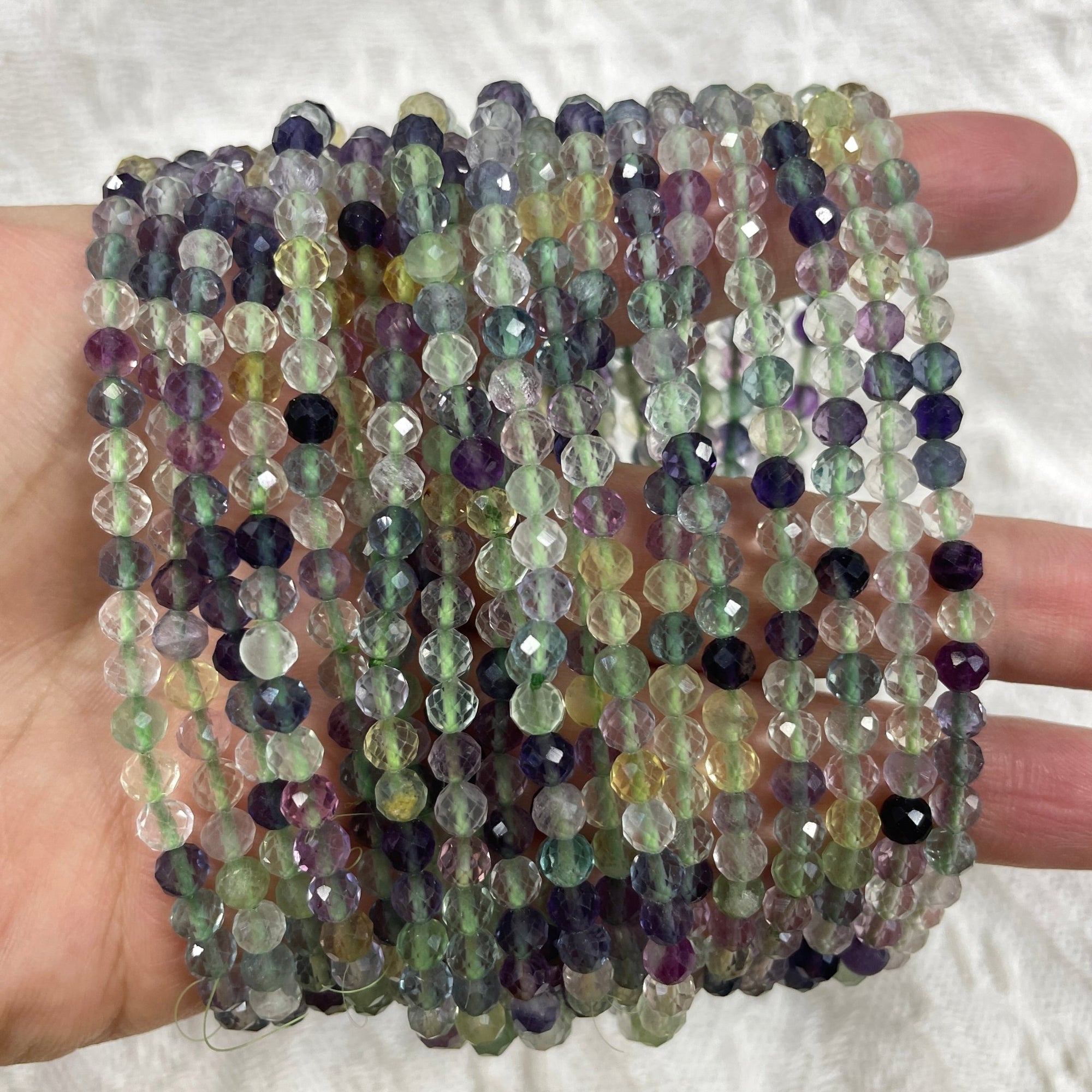 Fluorite Faceted Bead Stretch Bracelet - RockZ Sourcing Hub
