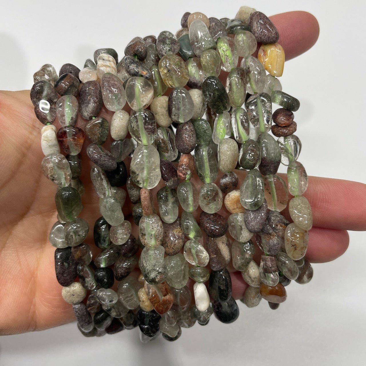 Garden Quartz Drilled Nugget Stretch Bracelet - RockZ Sourcing Hub