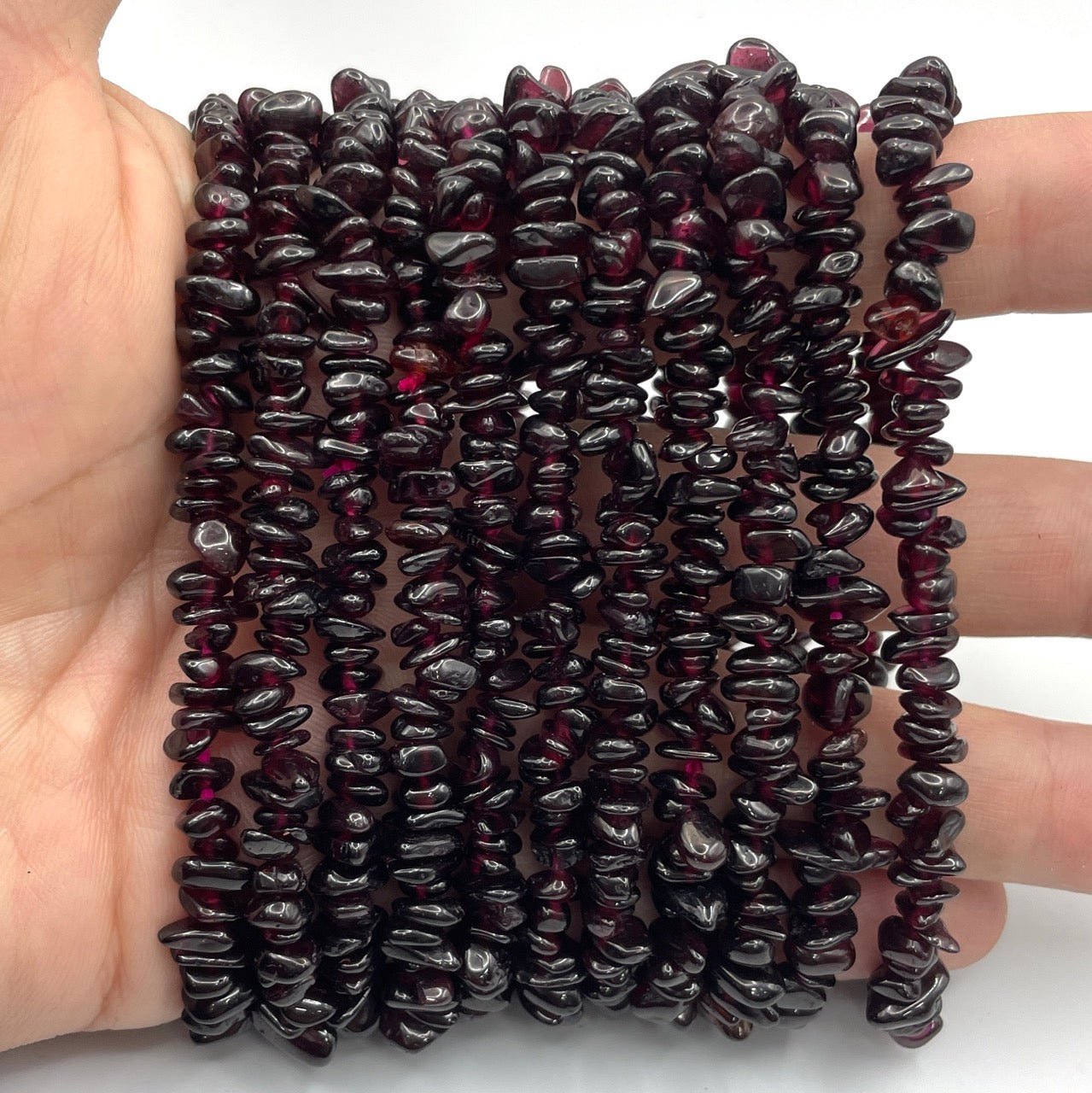 Garnet Drilled Chips Stretch Bracelet - RockZ Sourcing Hub
