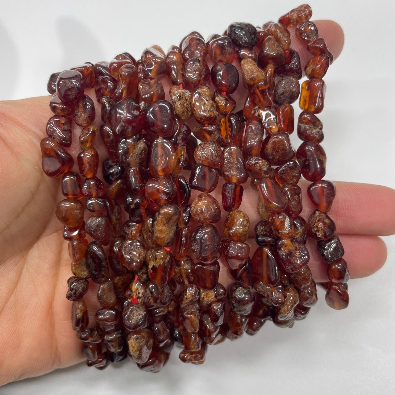 Garnet Drilled Nugget Stretch Bracelet - RockZ Sourcing Hub