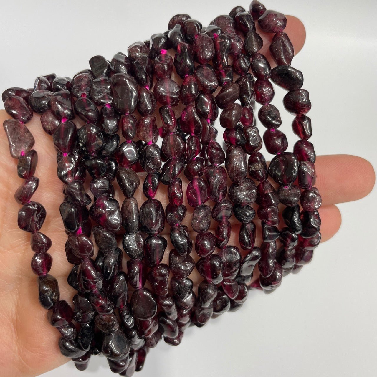 Garnet Drilled Nugget Stretch Bracelet - RockZ Sourcing Hub