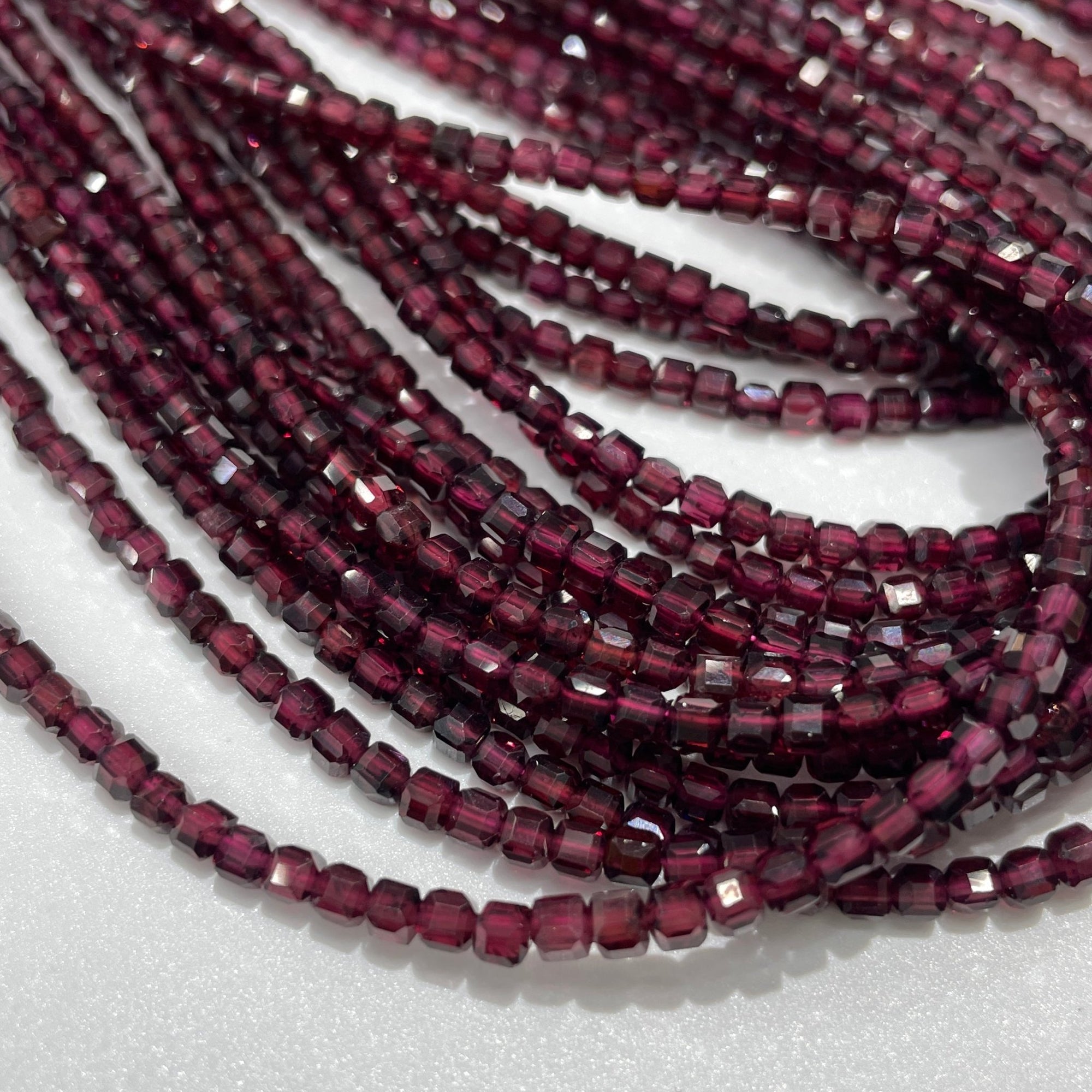 Garnet Micro Faceted Cube Collar Necklace - RockZ Sourcing Hub