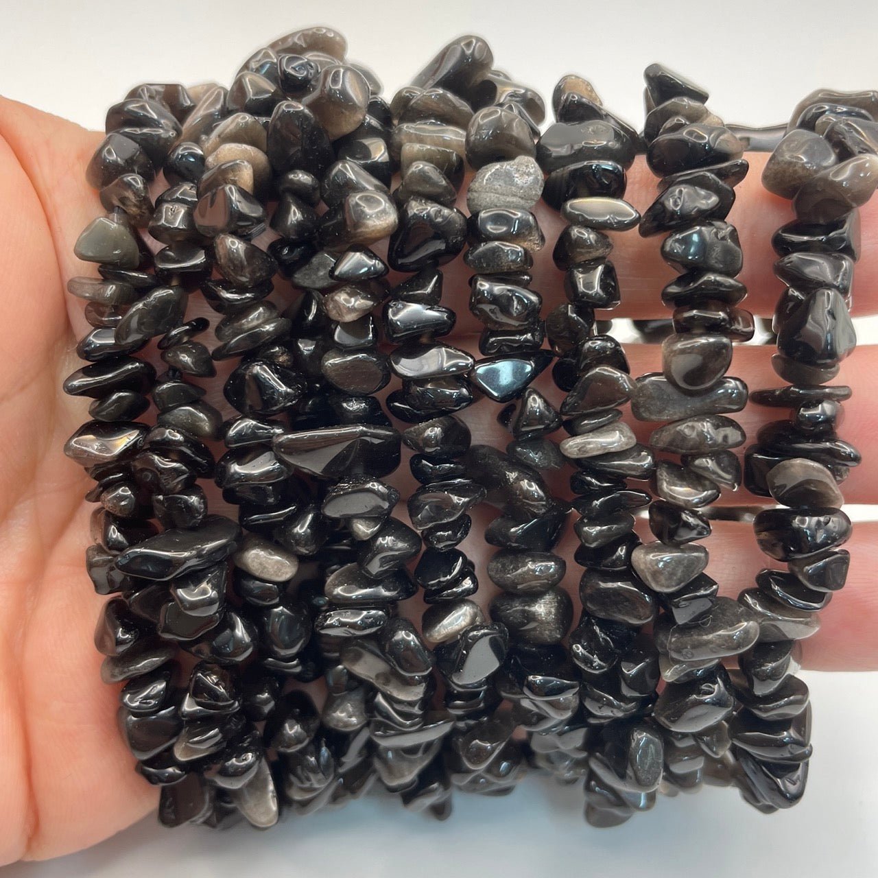 Golden Obsidian Drilled Chips Stretch Bracelet - RockZ Sourcing Hub
