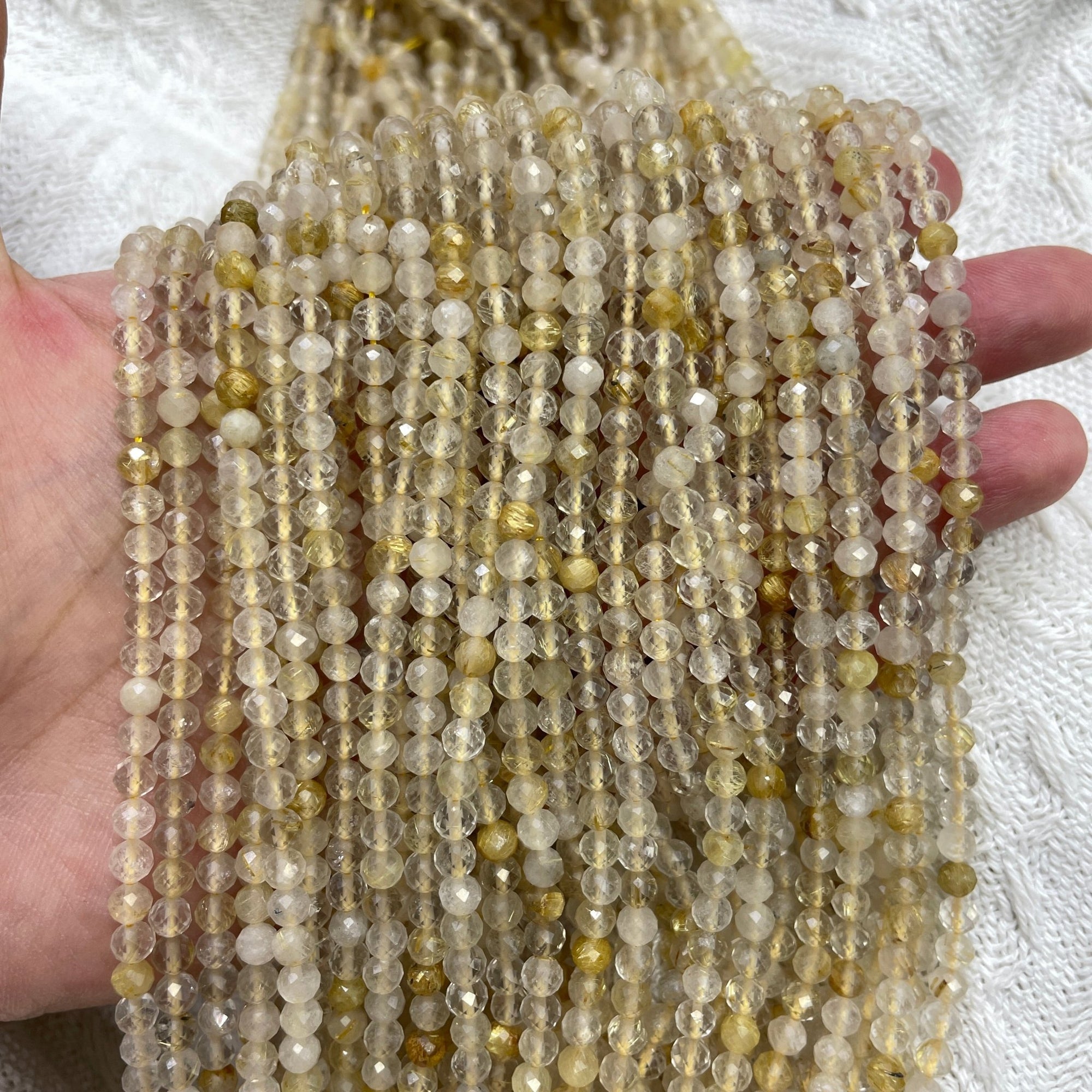 Golden Rutilated Quartz Faceted Bead Strand - RockZ Sourcing Hub