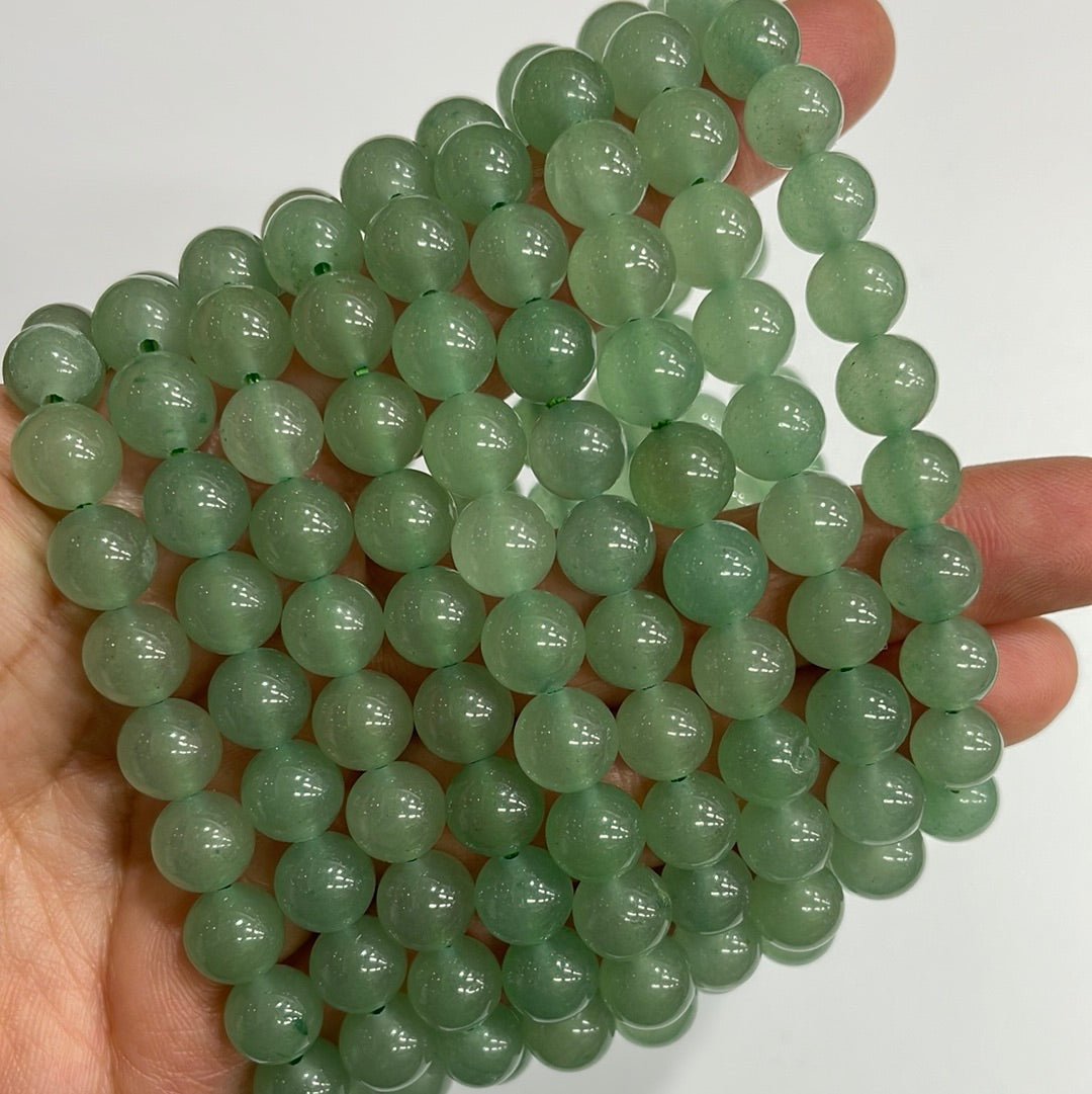 Green Aventurine Round Bead Stretch Bracelet - RockZ Sourcing Hub